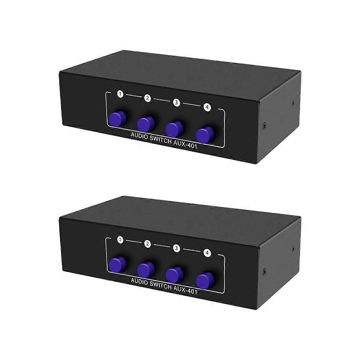  AUX Audio Switcher 4 in 1 Out Stereo Audio Selector 4X1 3.5mm, A