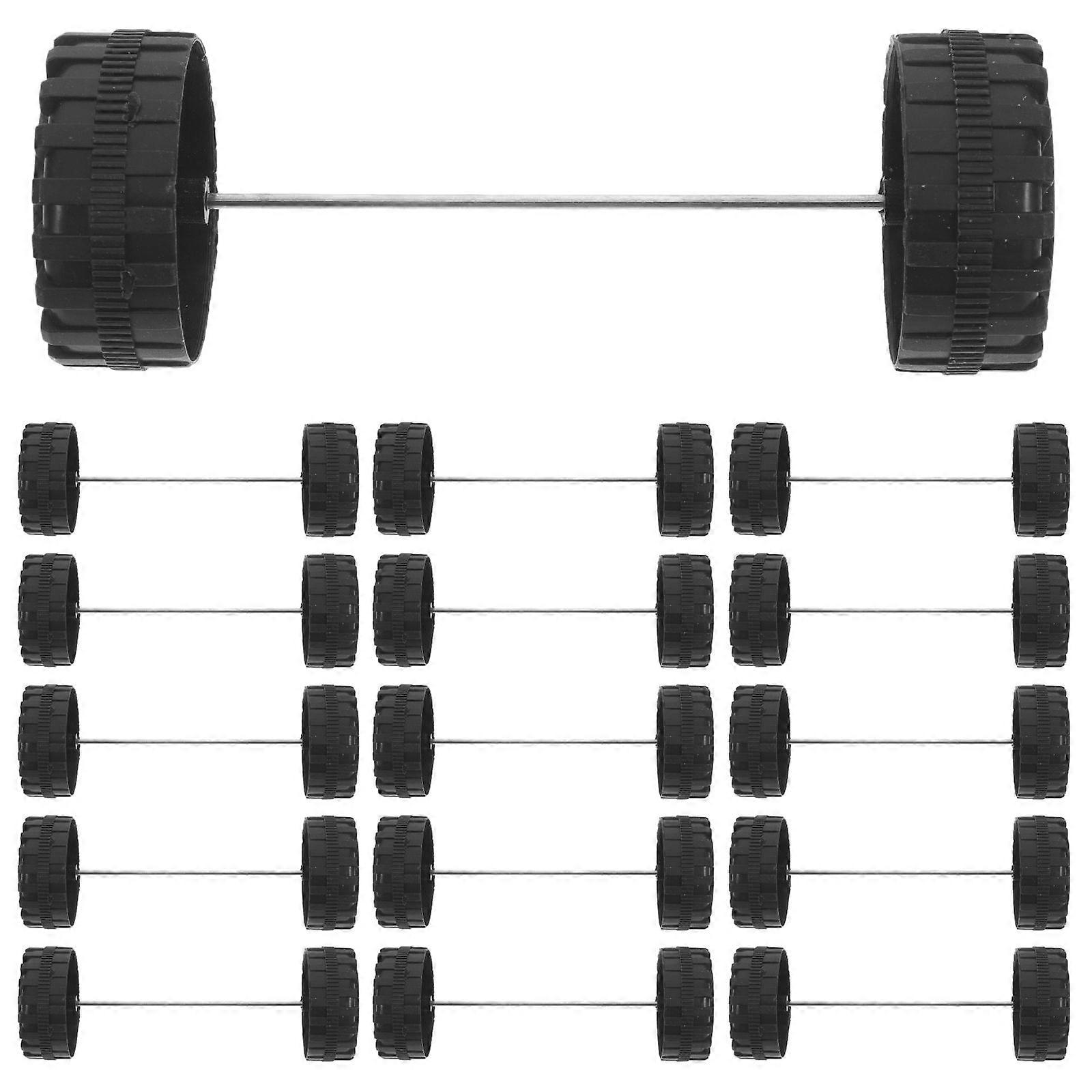 1 σετ αξεσουάρ αυτοκινήτων παιχνιδιών 50 PC 4.2CM DIY στρογγυλές πλαστικές μικρές ρόδες με το πρότυπο τμήμα αξόνων 25 PC 2MM για τα χειροποίητα είδη χειροτεχνίας DIY Παιδιά στο σπίτι (