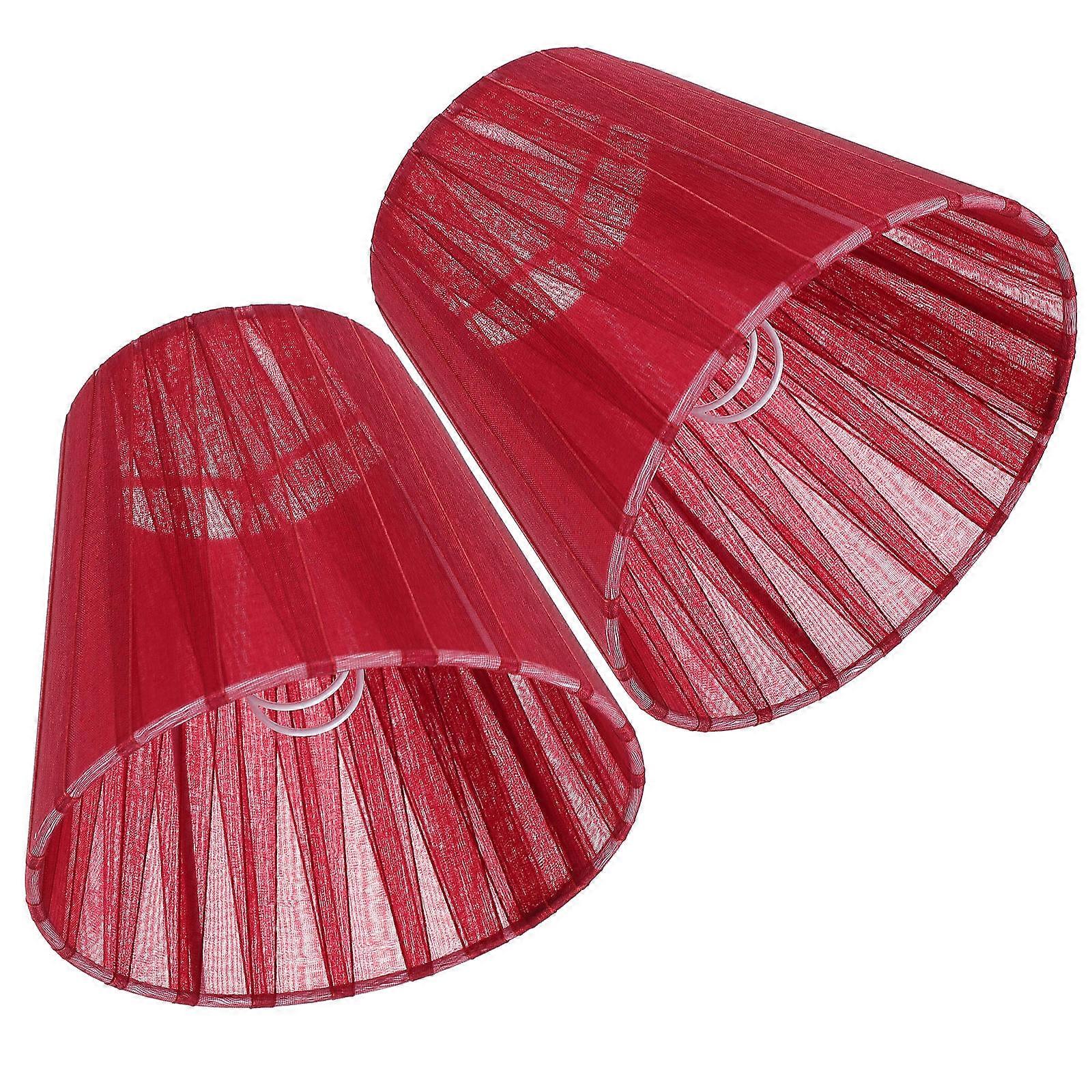 Ceiling Light Shade Adapter Fabric Lamp Cover For Wall Lamp Simple Style Red 14.00X13.00X9.00CM Protective And Decorative 2Pcs