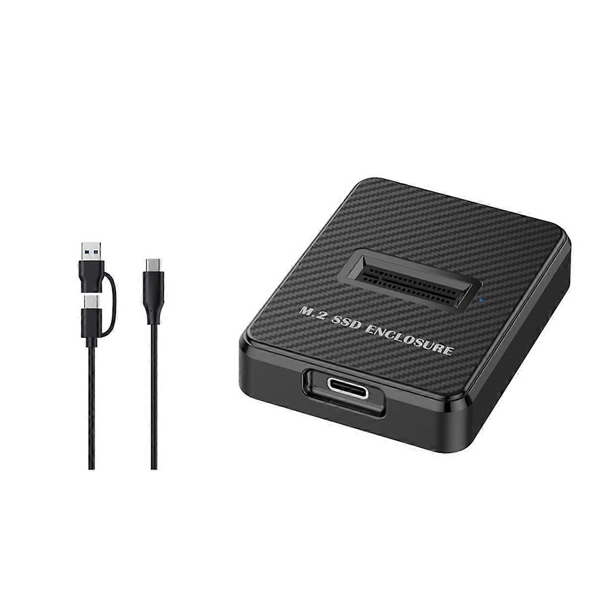 M.2 NVMe &SATA to USB C Docking Station Dual Protocol M.2 to USB C Adapter 10Gbps External SSD Enclosure with USB C 2in1