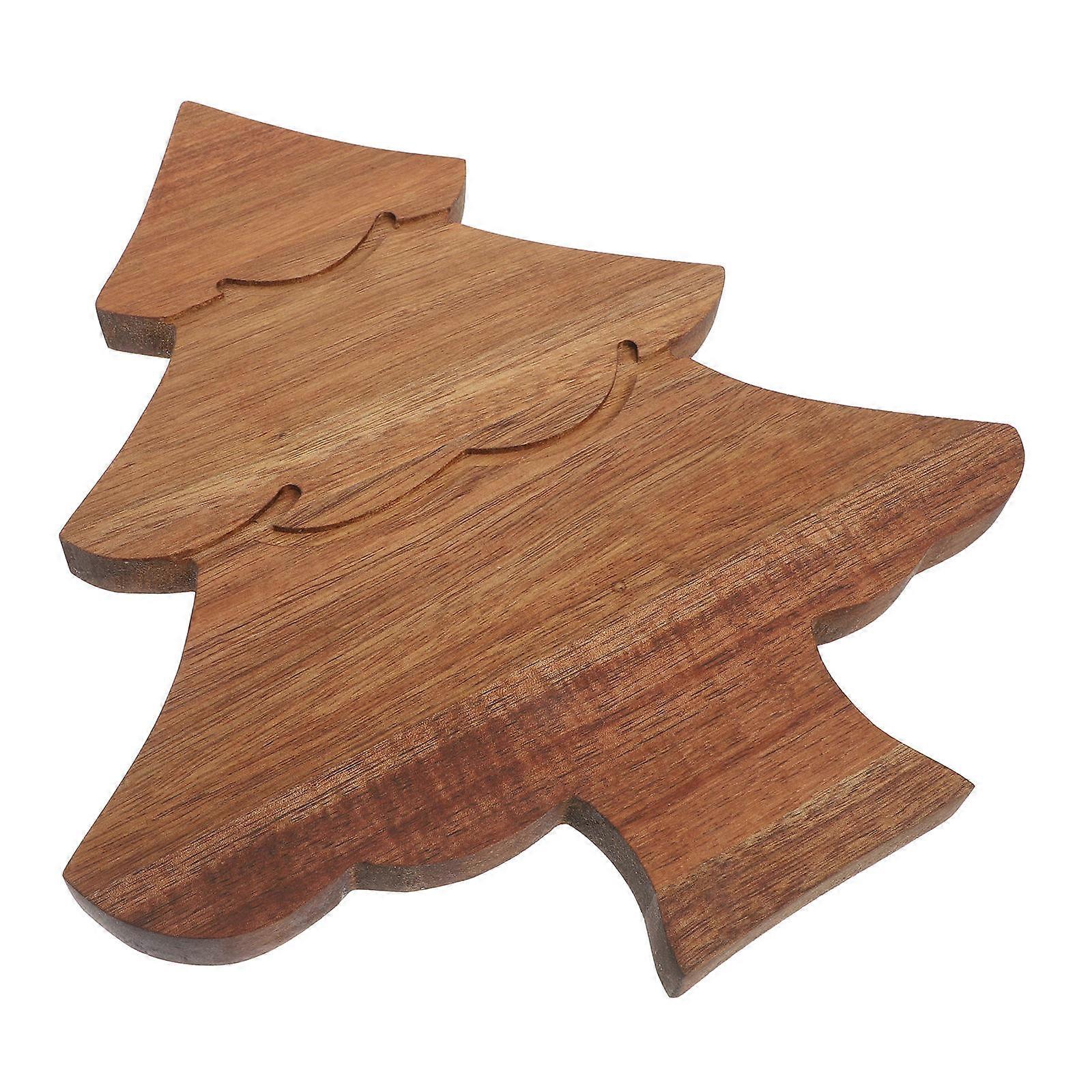 Christmas Tree Shaped Board For Kitchen Decorative Cutting Board Sushi Food Serving Chocolate Acacia Wood Serving Sushi 1Pack
