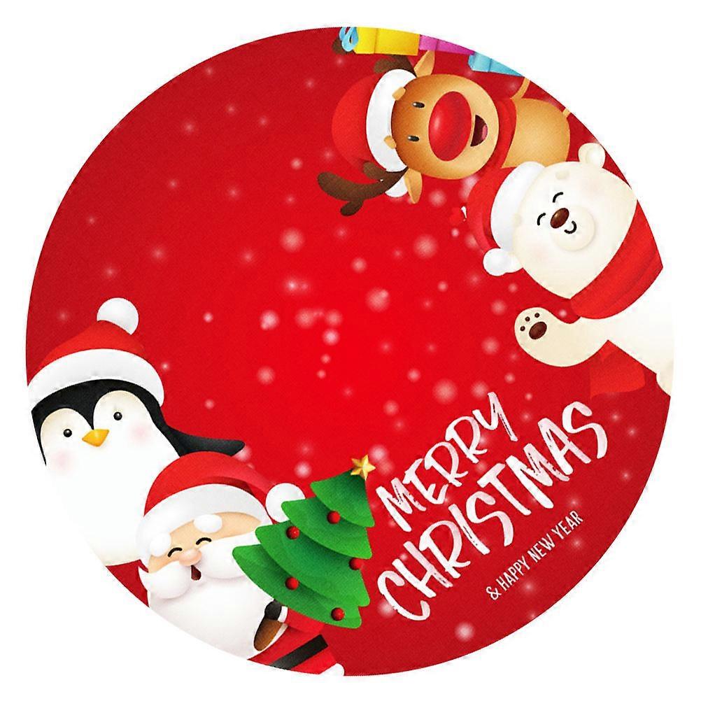 Round Red Christmas Tree Skirt 90x90cm Stylish Design For Family Friends Home Party 1Pc