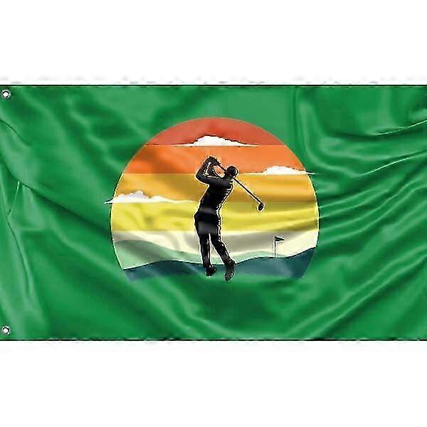 גולף אל תוך דגל השקיעה, עיצוב ייחודי, מידות 3x5 רגל / 90x150 ס"מ ו- 4x6 רגל / 120x180 ס"מ