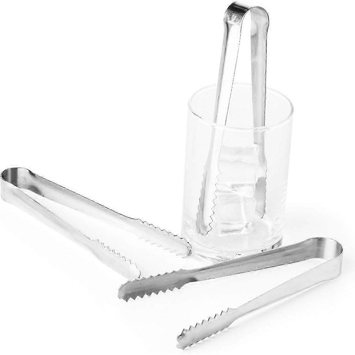 Mini Appetizer Tongs, Set of 3, Stainless Steel Tiny Tongs for Serving Desserts and Ice