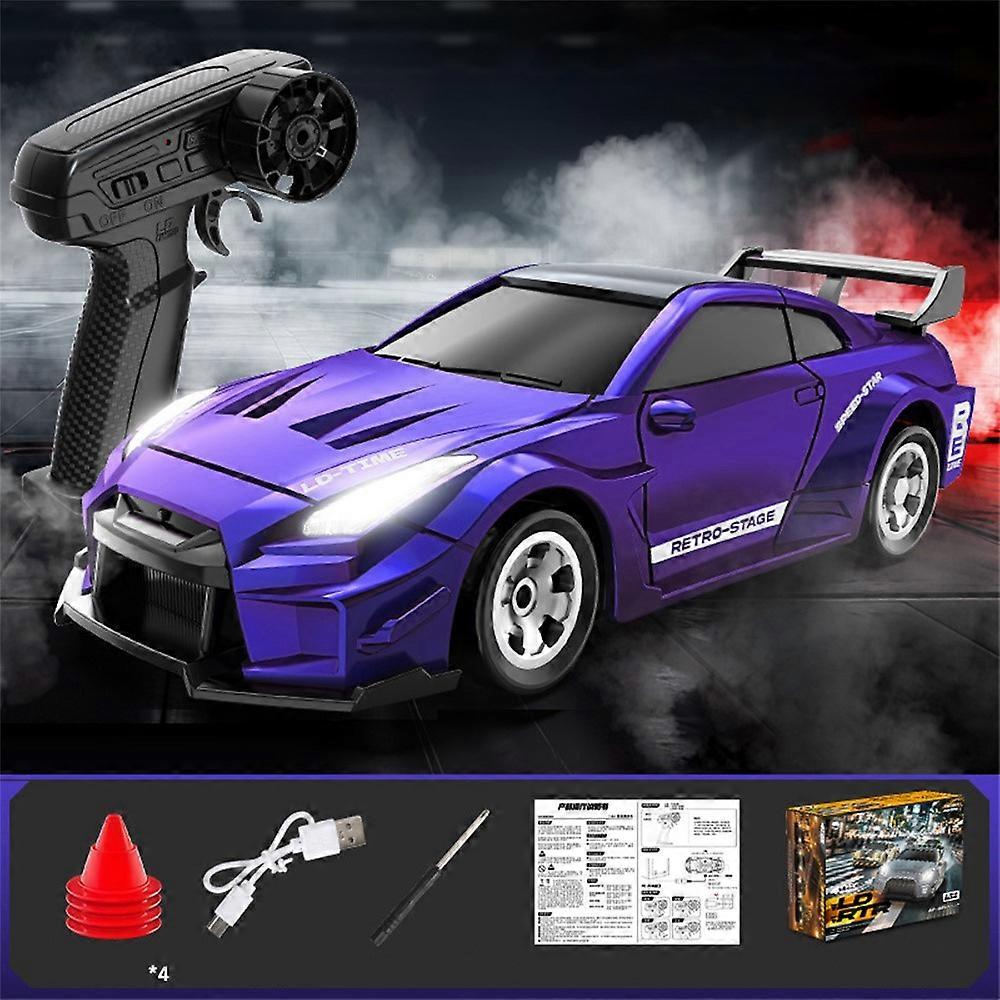 Mini RC Car 1:64 Scale Desktop Drift Car 4WD Remote Control High Speed Plastic Racing Toy