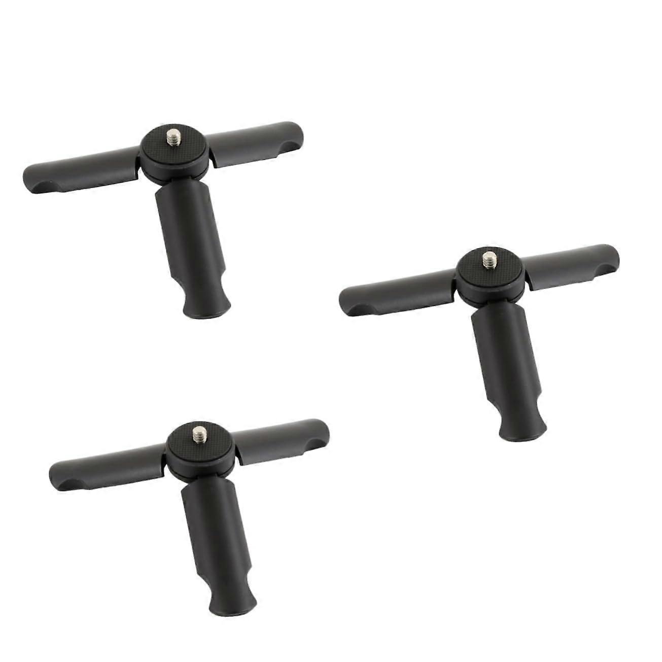 Pack of 3 Mini Tripods for Phone, Camera, Adjustable (Black)