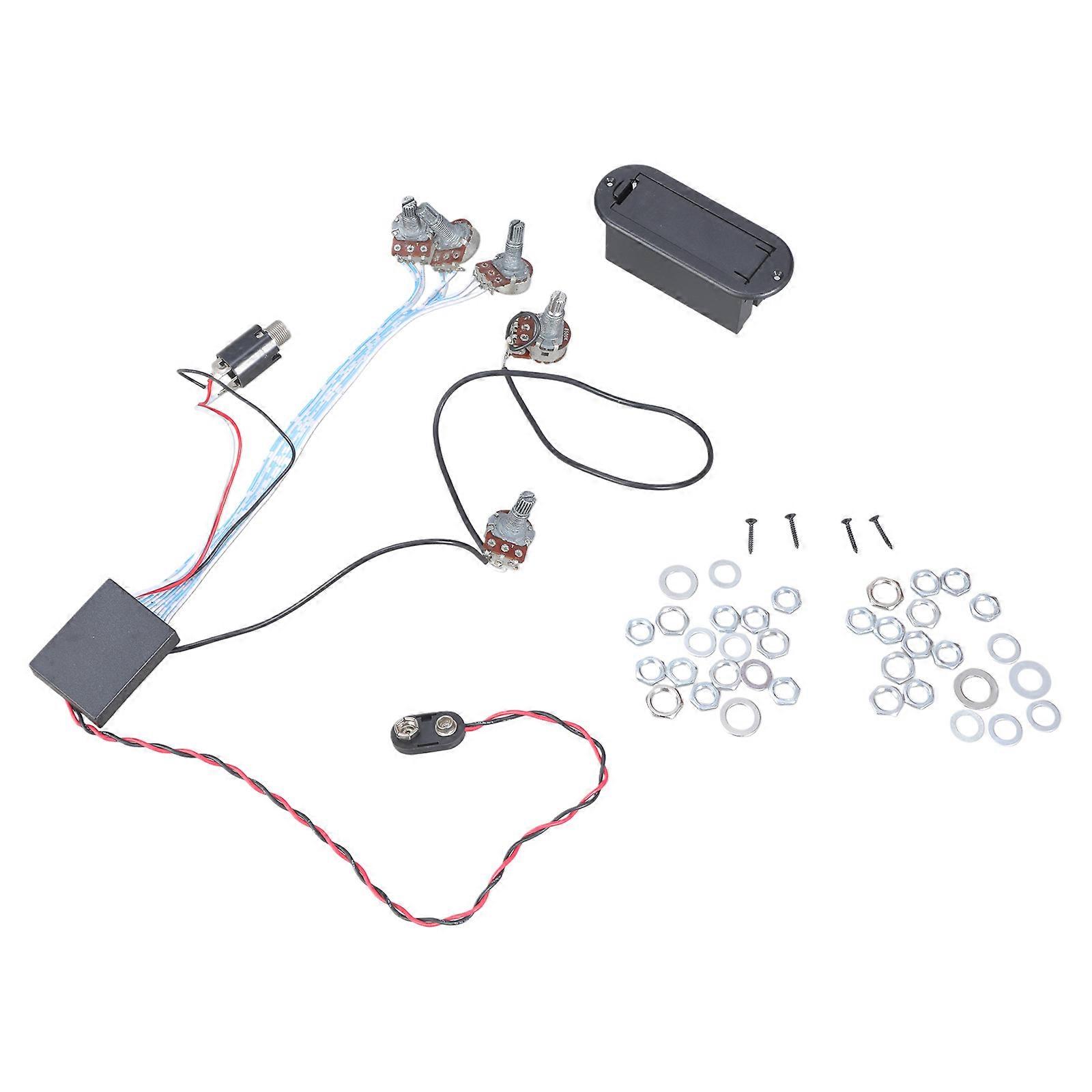 Aktiv EQ-B3T förförstärkarkrets för basgitarrtillbehör svart