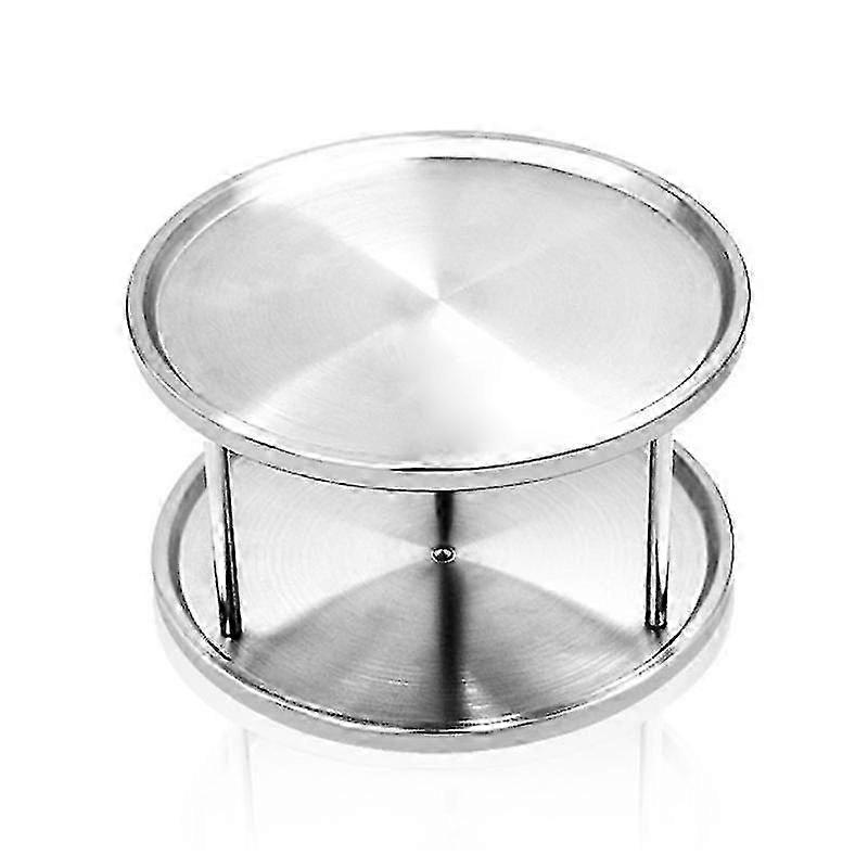 Stainless Steel 2-Layer Rotating Spice Bottle Kitchen Storage Rack Organizer