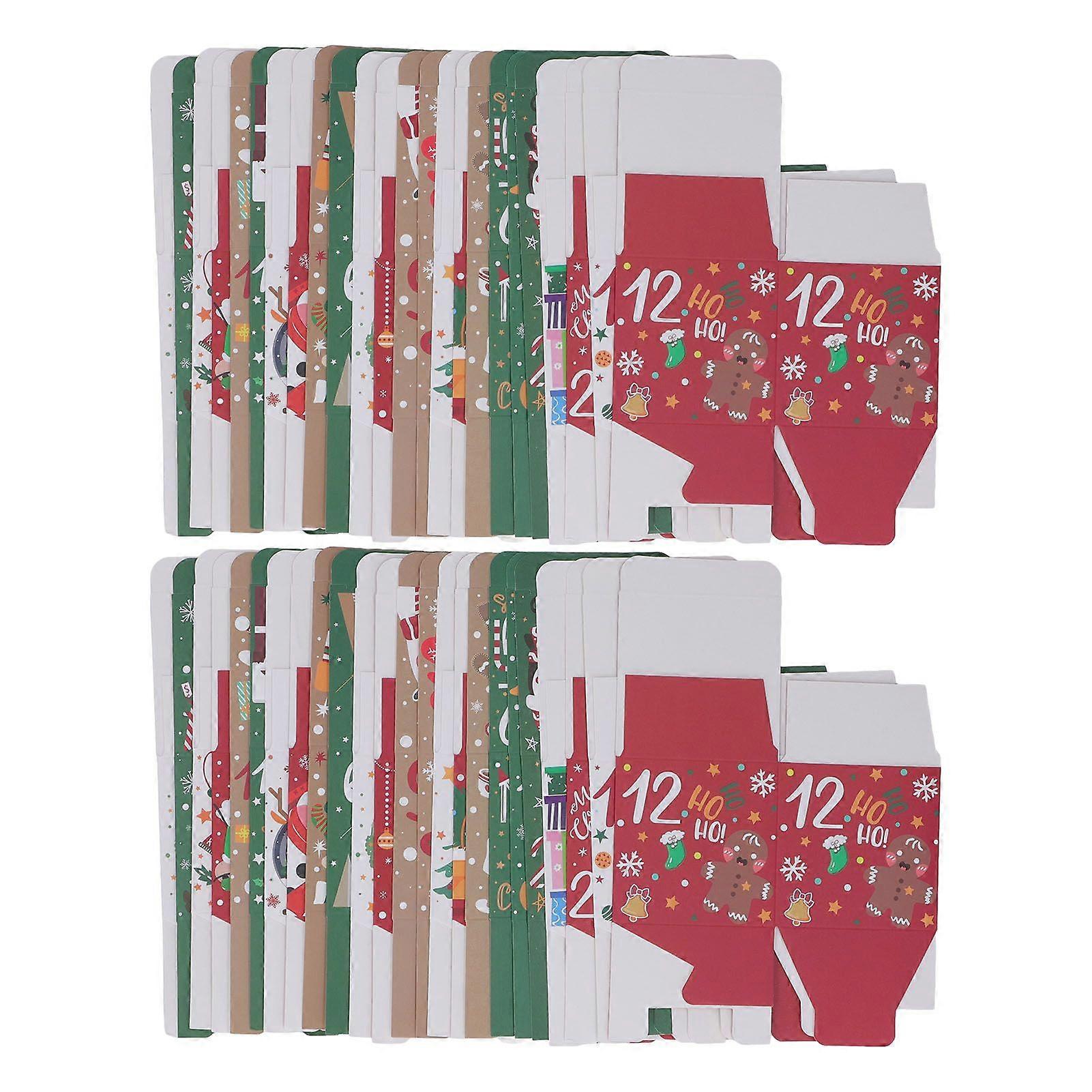 2025 Seneste Model 48 stk Julegaveæsker Dejlige mønstre Dekorative