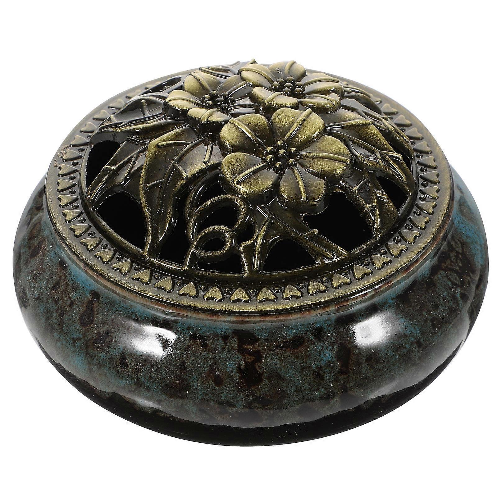 Alloy Shape Incense Holder Relaxation Ceramic 3-Leg Design 1Pcs