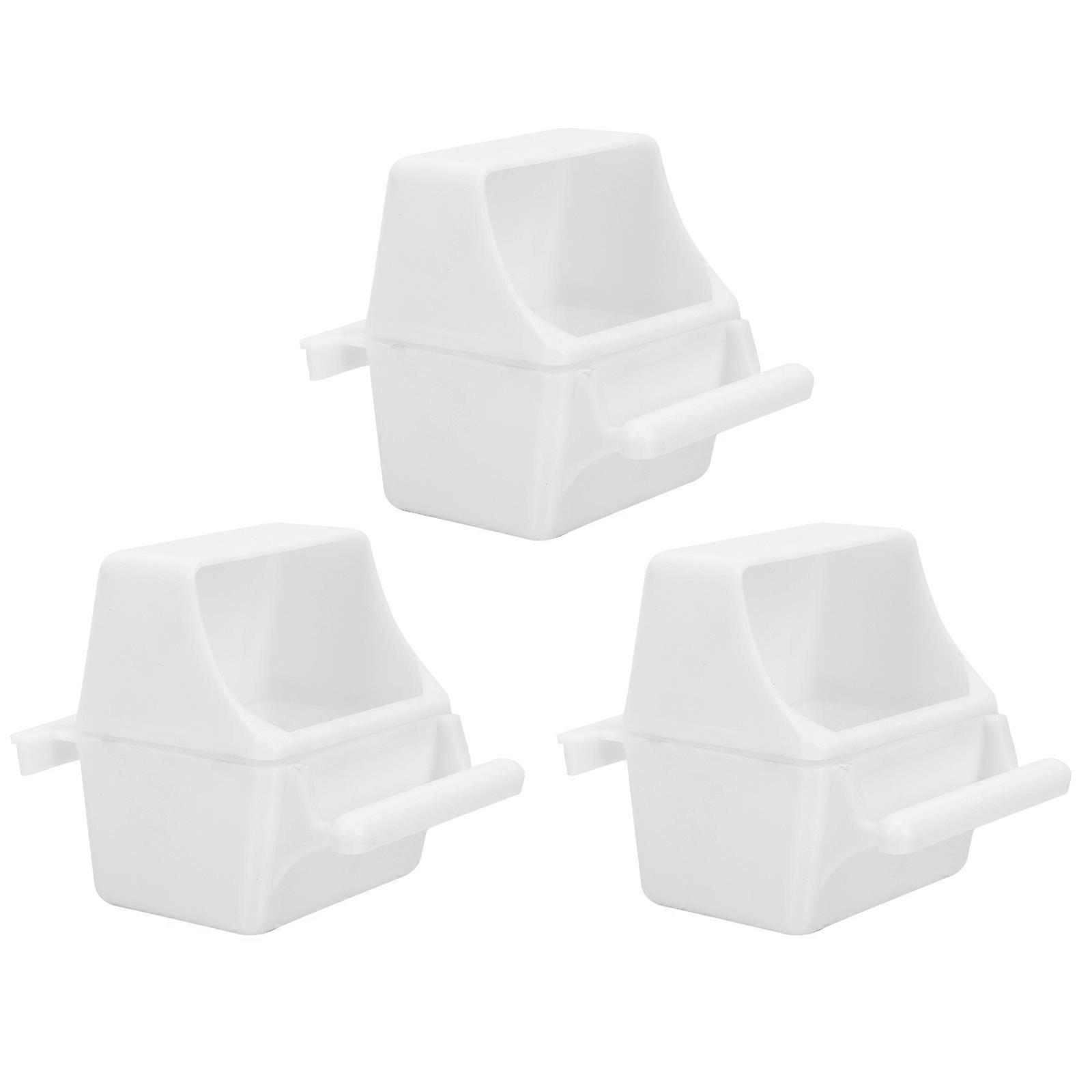 Splash-Proof Bird Feeder Plastic Feeding Boxes for Parrot 3Pcs Set