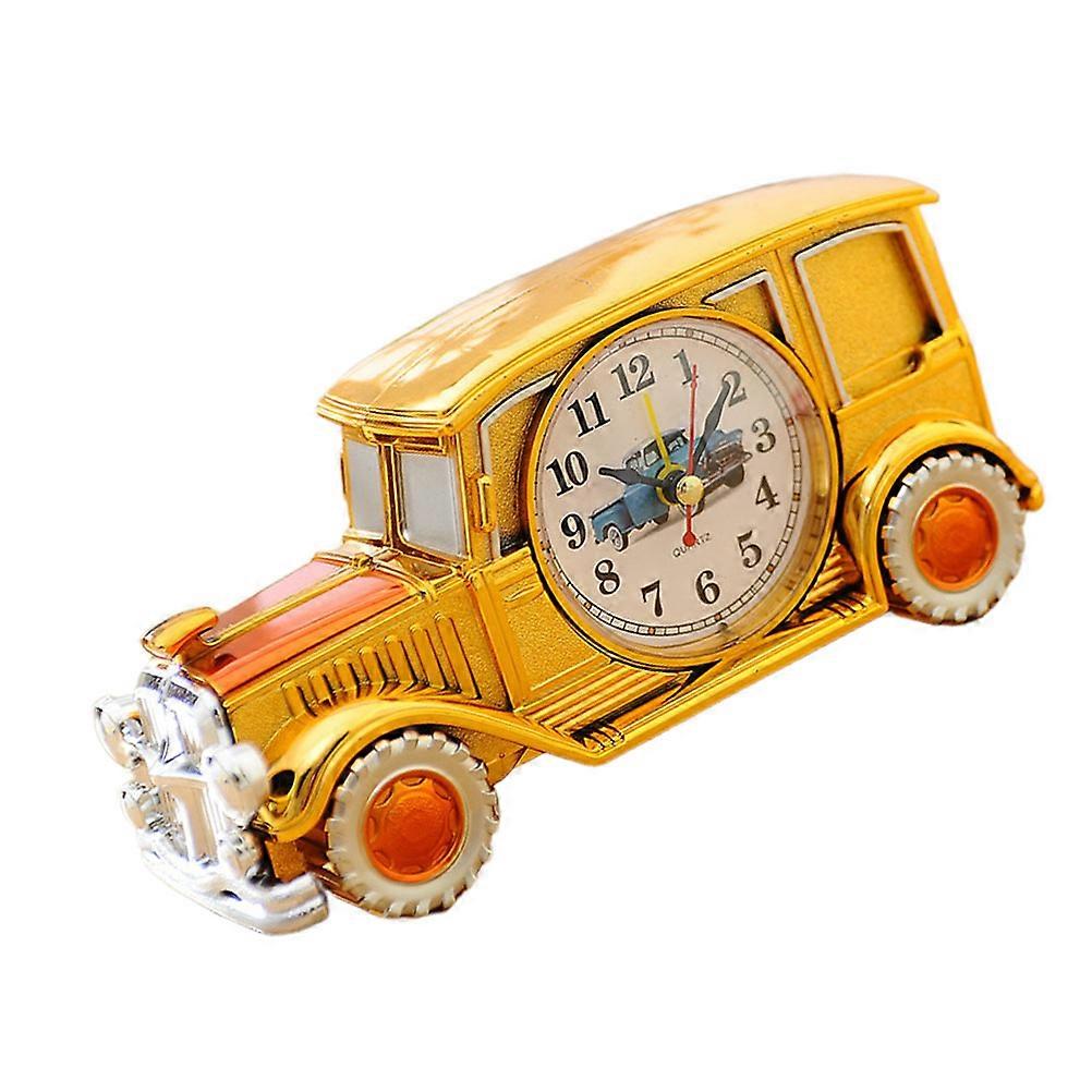Classic Car Clock Desk Table Clock Home Time Display 1Pcs Golden