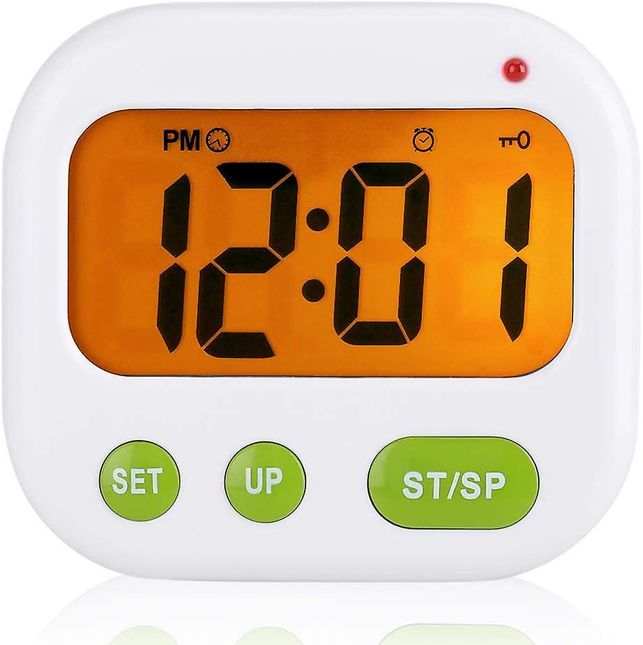 Alarm Clock Digital LCD Vibrating Clock Battery Powered Modern Portable Timer Clock with Backlight