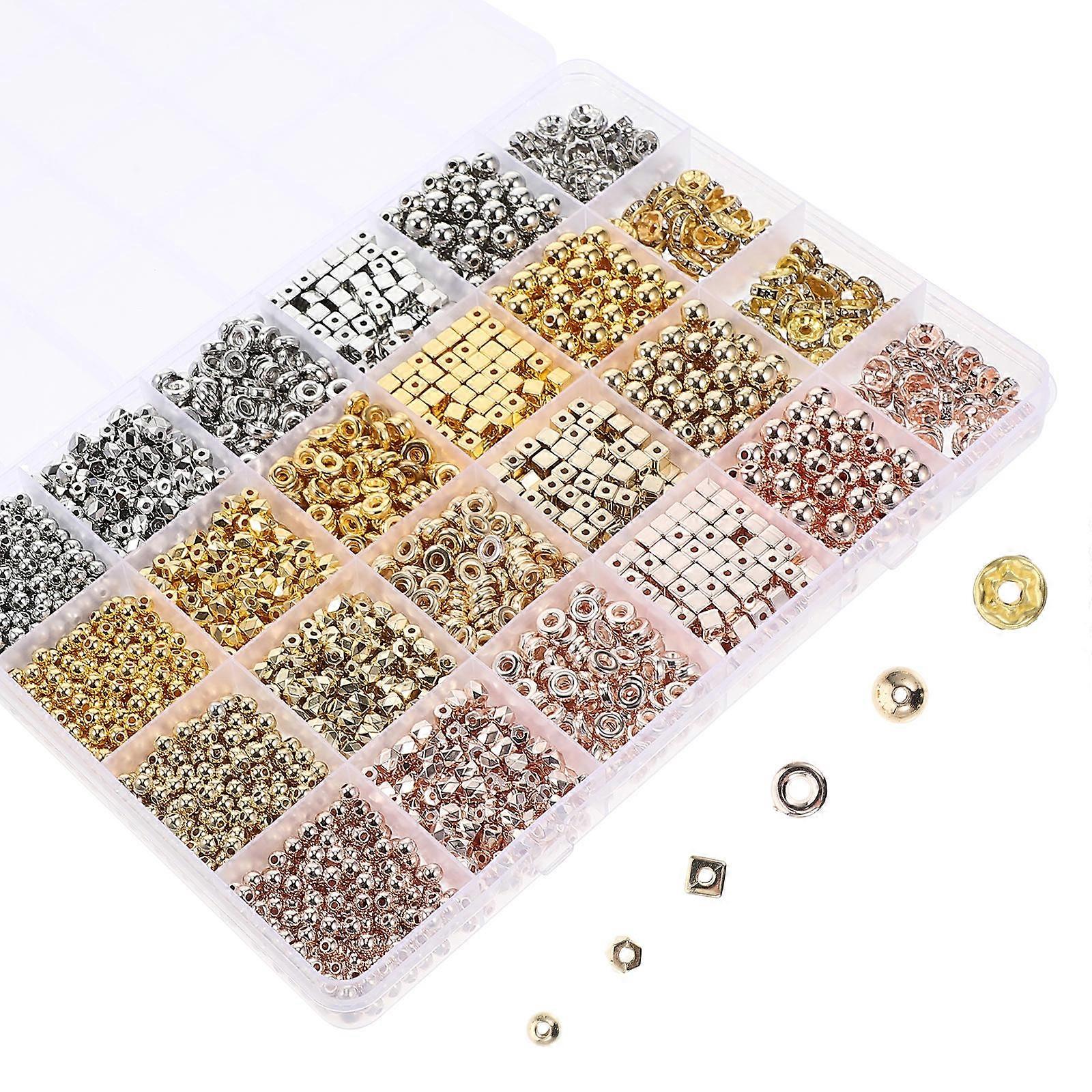 Diy Spacer Beads Flat Rose Gold 0.6X0.6X0.2Cm Home Decor 3820Set