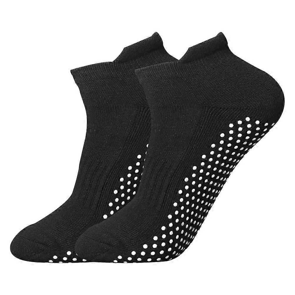 Nonslip Grip Socks Comfortable Balance Black 23x8cm For Yoga Practice 1Pair