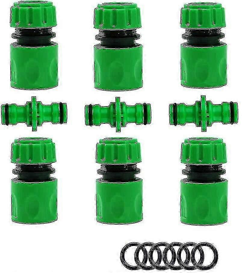 Garden Hose Connector Kit, 6 Quick Connectors + 3 Double Male Connectors