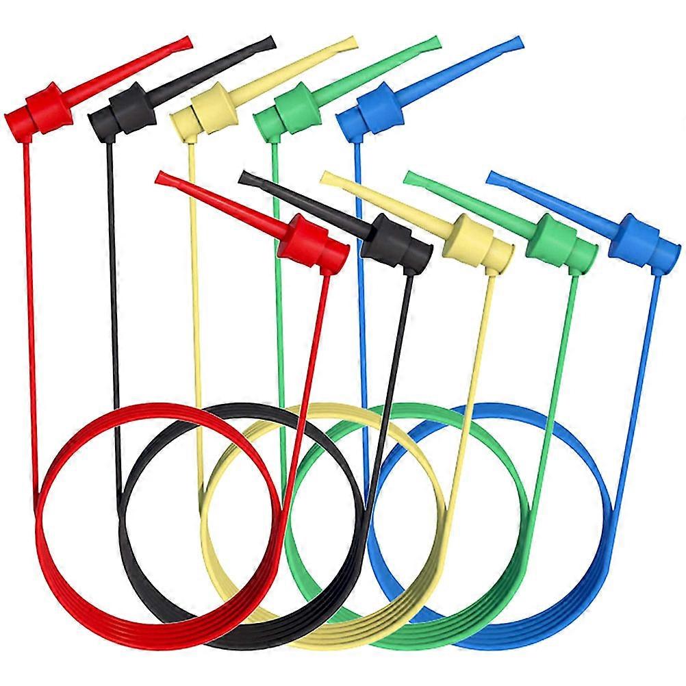5pcs Grabber Test Cables with Mini Hook Clips, High Temp Resistant Insulated Electrical Wires for Electronics Projects