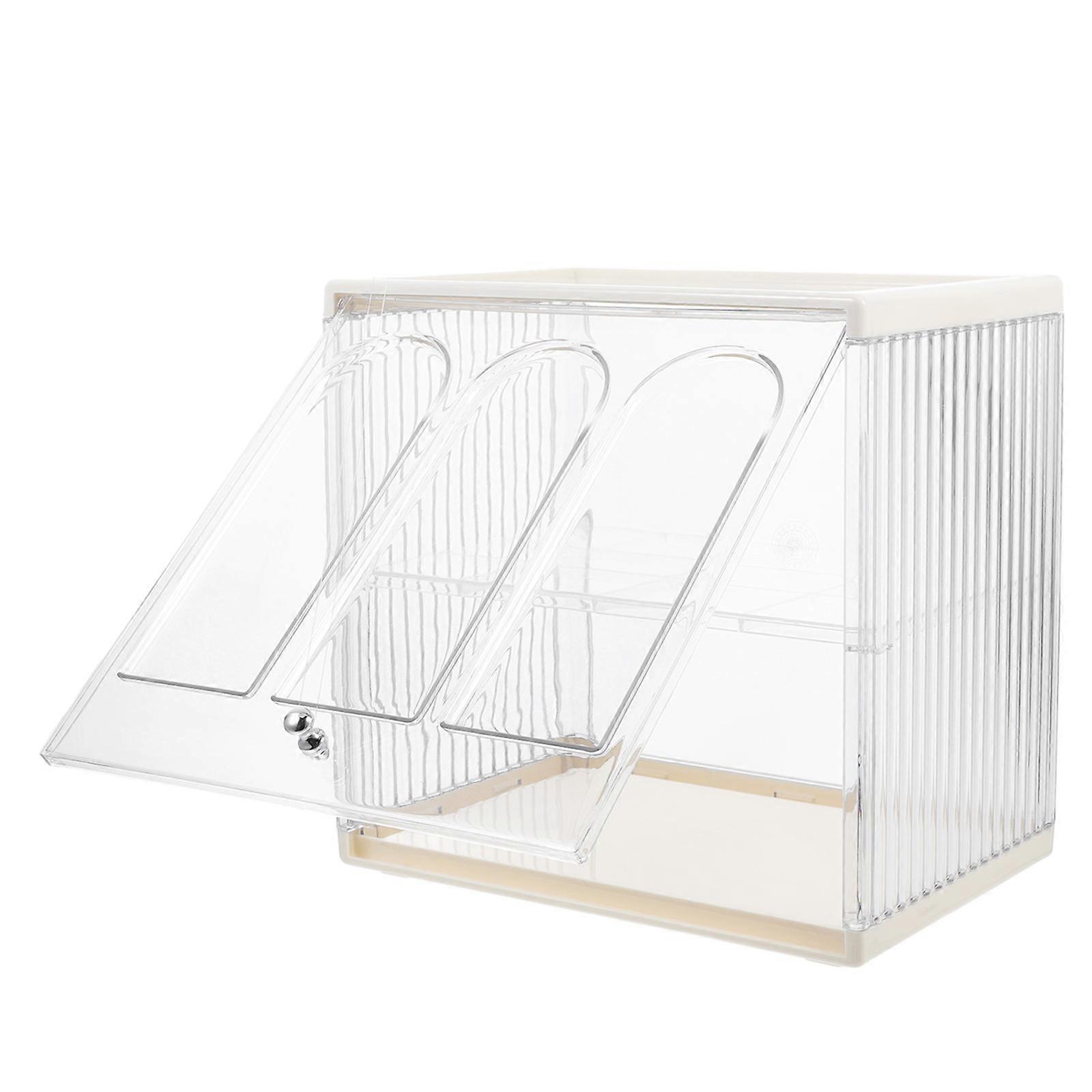 Bread Organizer Double Layer Bread Box Pantry Storage Rectangular ABS Material 25.00X25.00X17.20CM Freshness Preservation 1Pcs