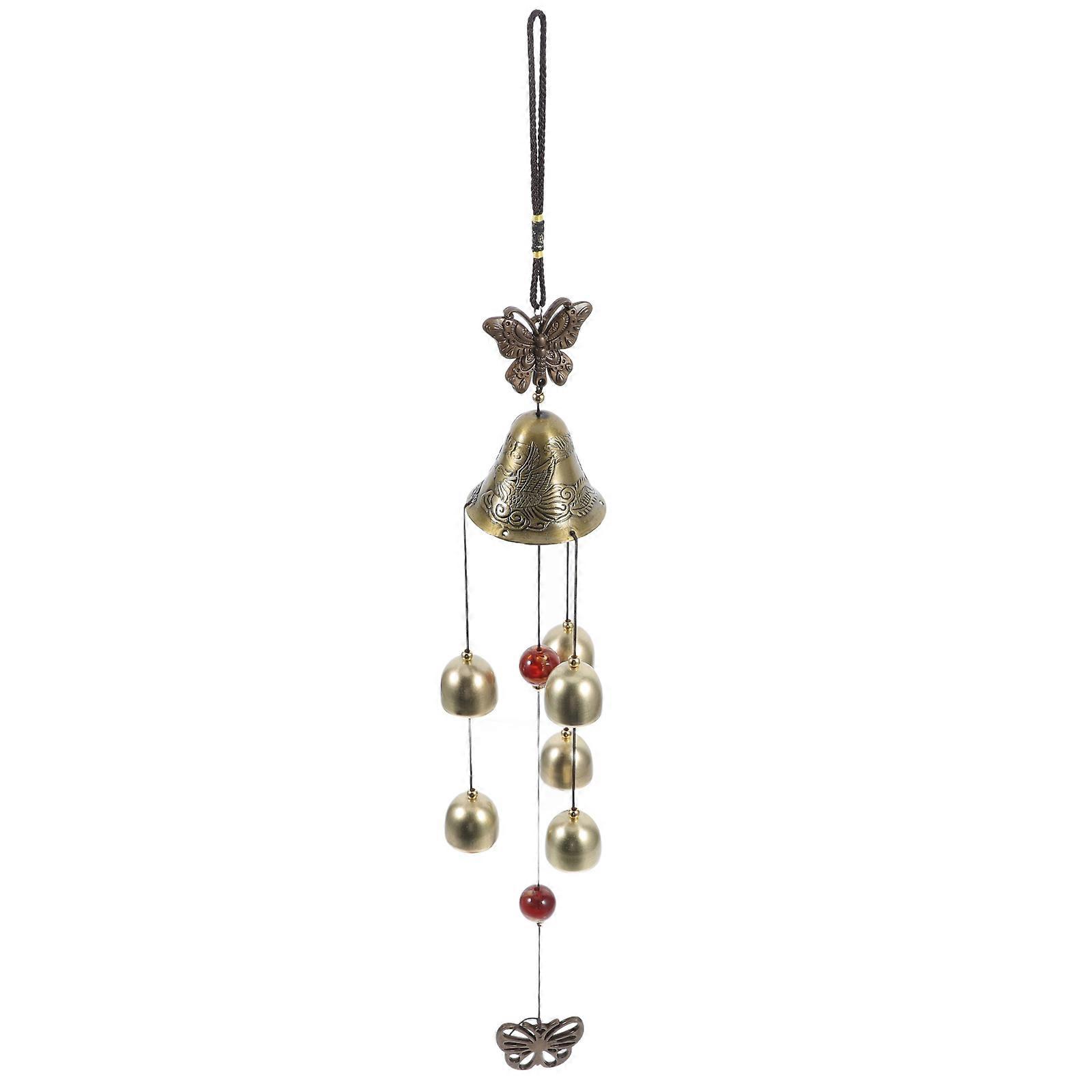 Vintage Butterfly Wind Chime Elegant Bell Chime for Garden and Home Decoration with Unique Retro Design and Easy Installation