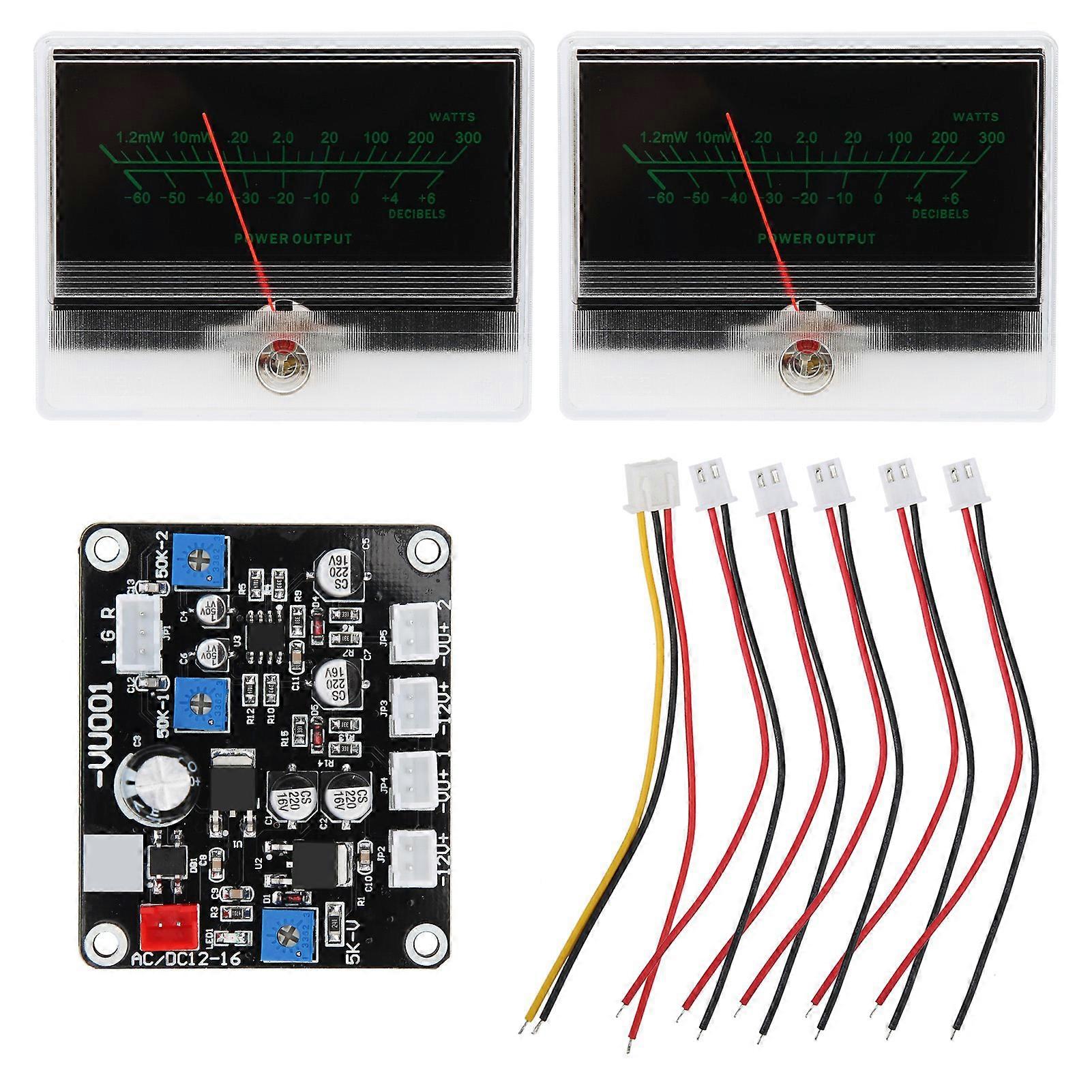 2Pcs TS-DBP90B-2Q VU Meter with Driver Board o Level Accessory with Backlight