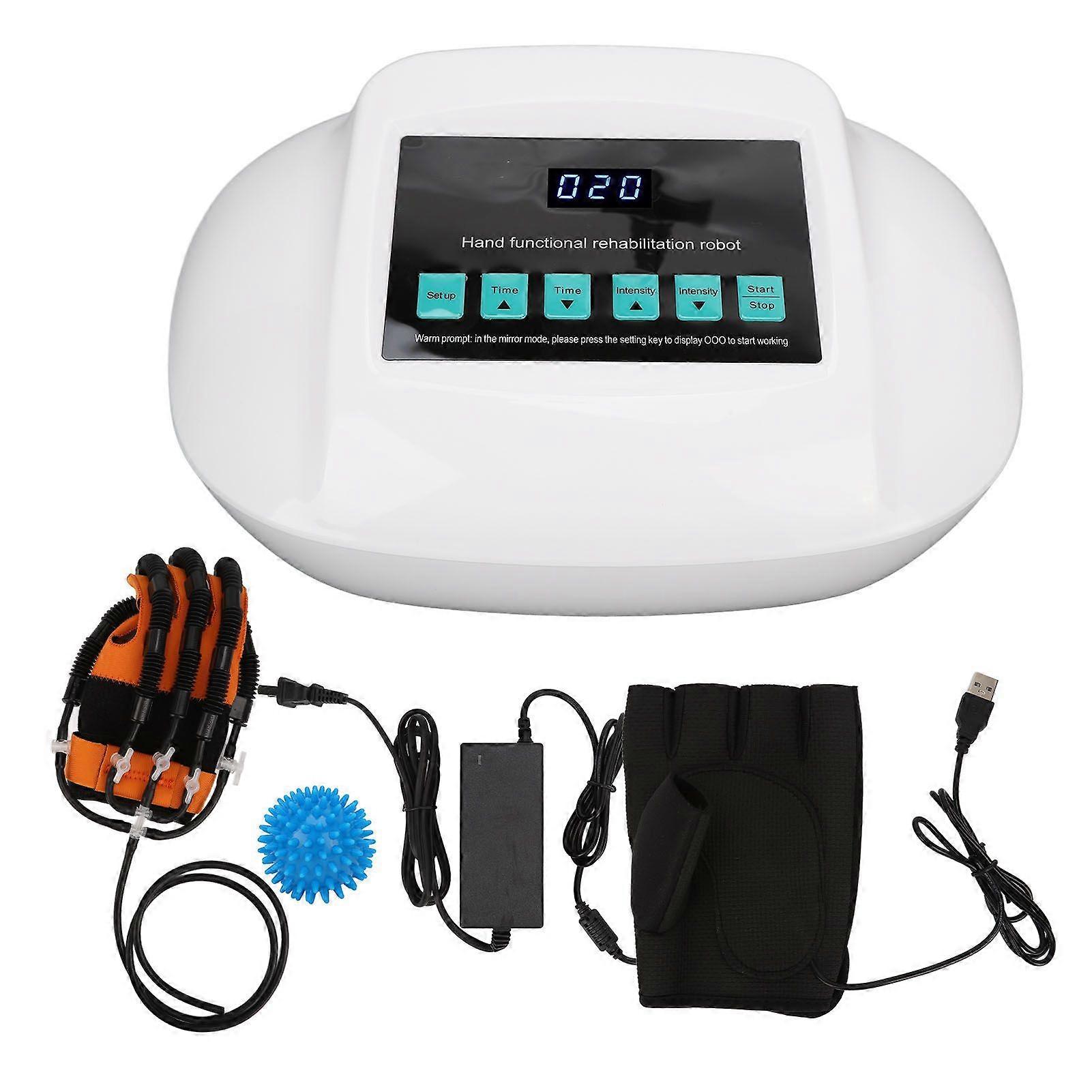 Finger Rehabilitation Splint Gas Valve Left Mirror Glove Right Hand Infrared Finger Trainer US Plug 110?240V LYMMR)