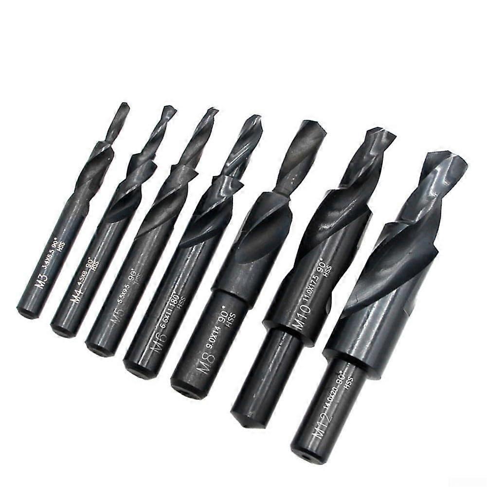 HSS Spiral Step Drill Bit 90 Degree M8 x 90mm for Metal Drilling, Precision Countersink Tool