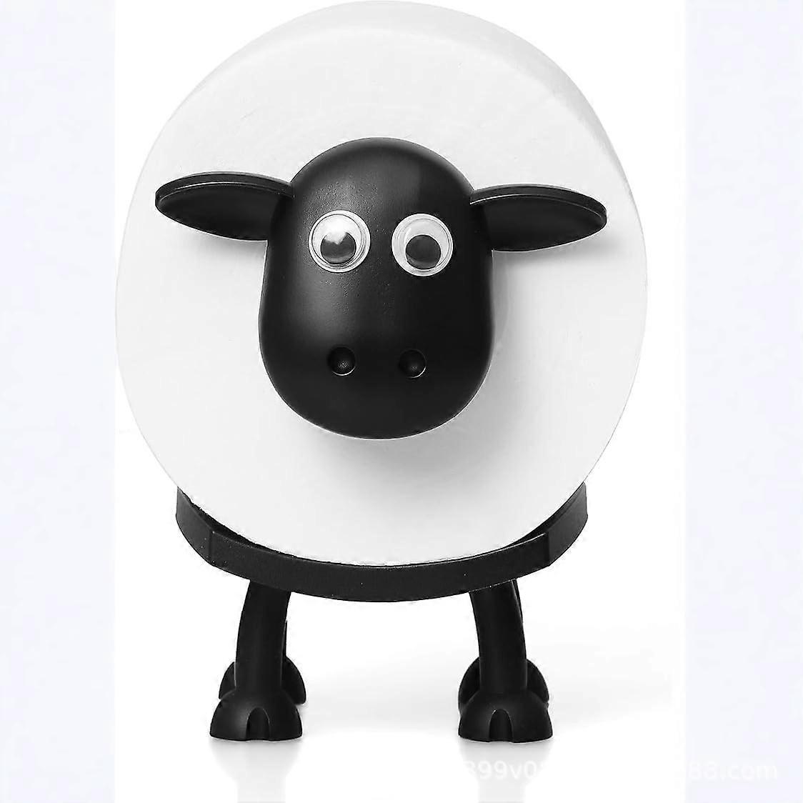 Funny Toilet Paper Holder Standing Bathroom Set 3D Printed Black Sheep