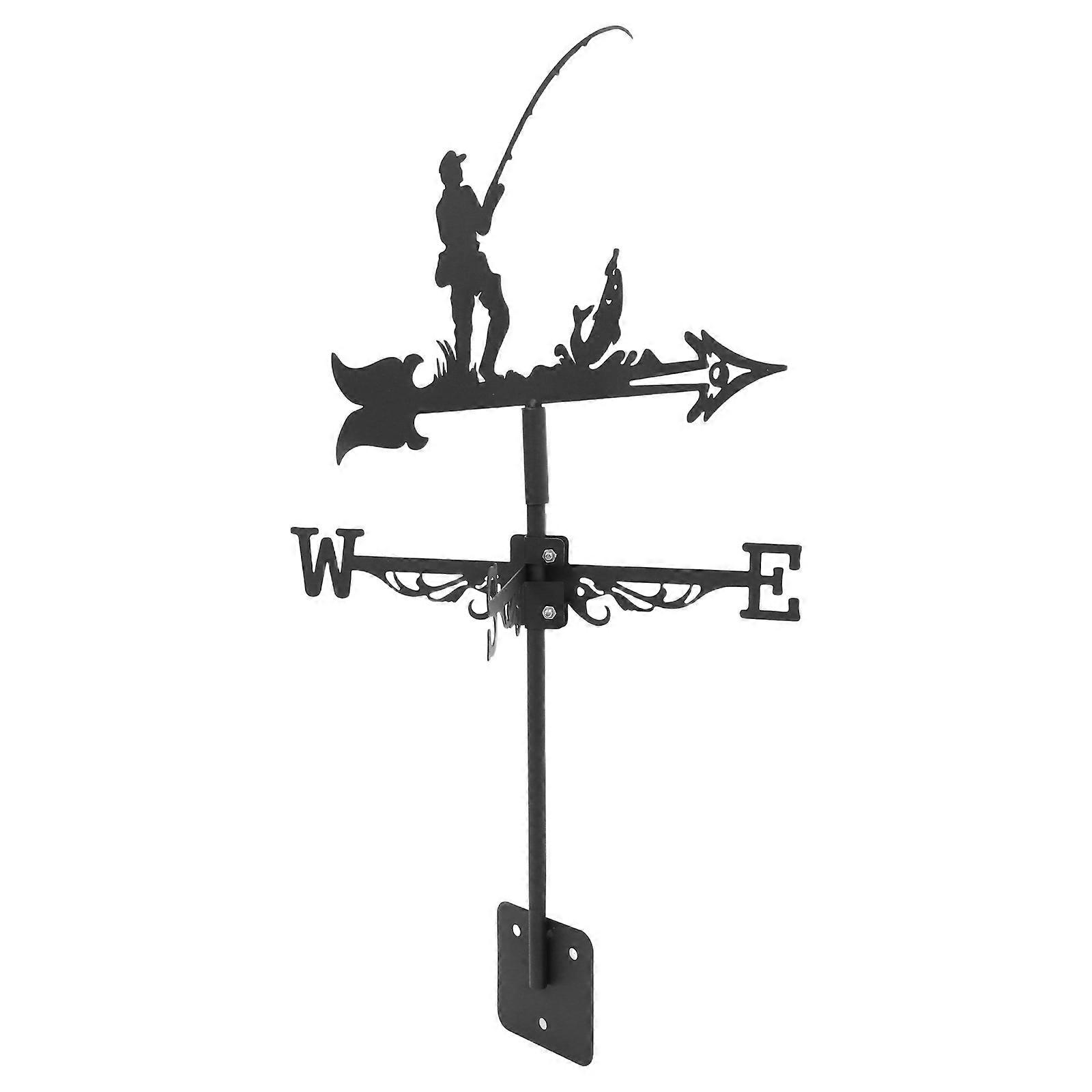 Ζώο μέταλλο Καιρός Πτερύγιο Ψαράς Weathervane Γοητευτικός Διακόσμηση Αυλή Γκαράζ Αχυρώνας 56.00X33.00X28.00CM 1Set