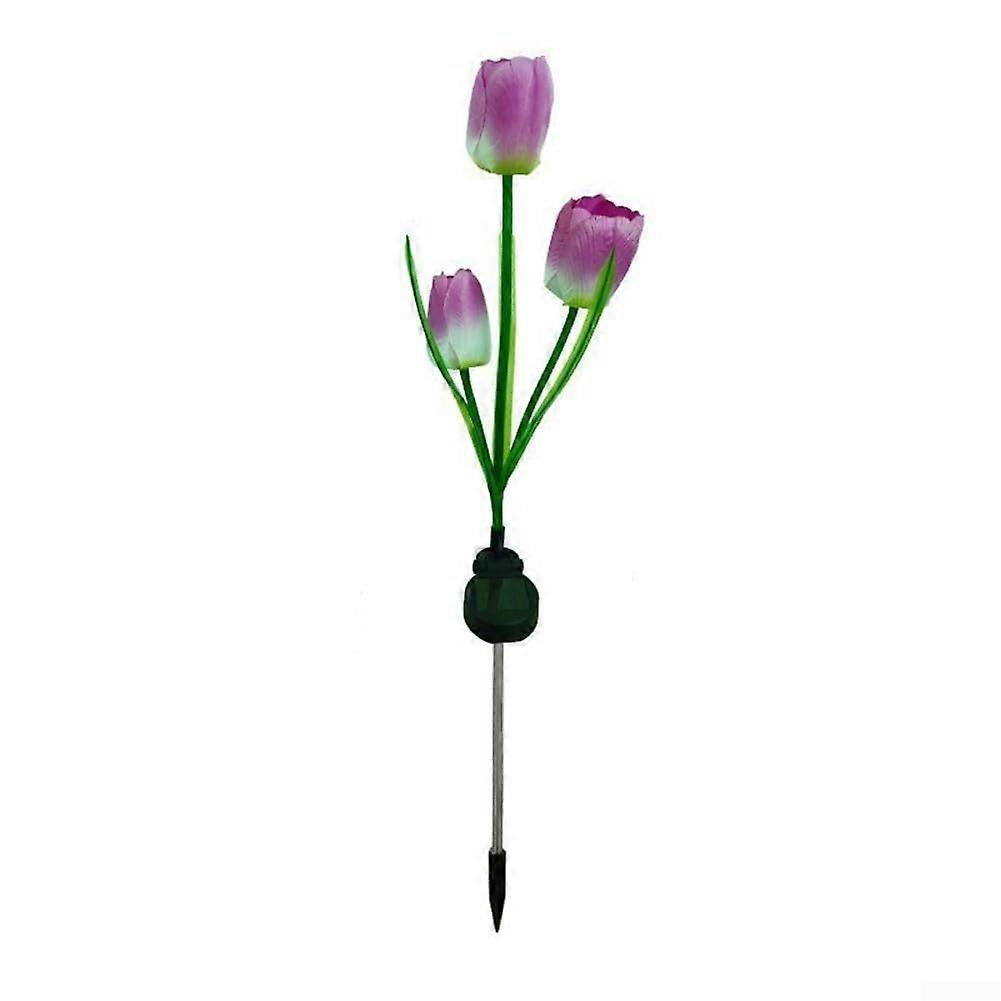 Elegant Solar Tulip Flower Lights with 3 Heads for Landscaping and Garden Design