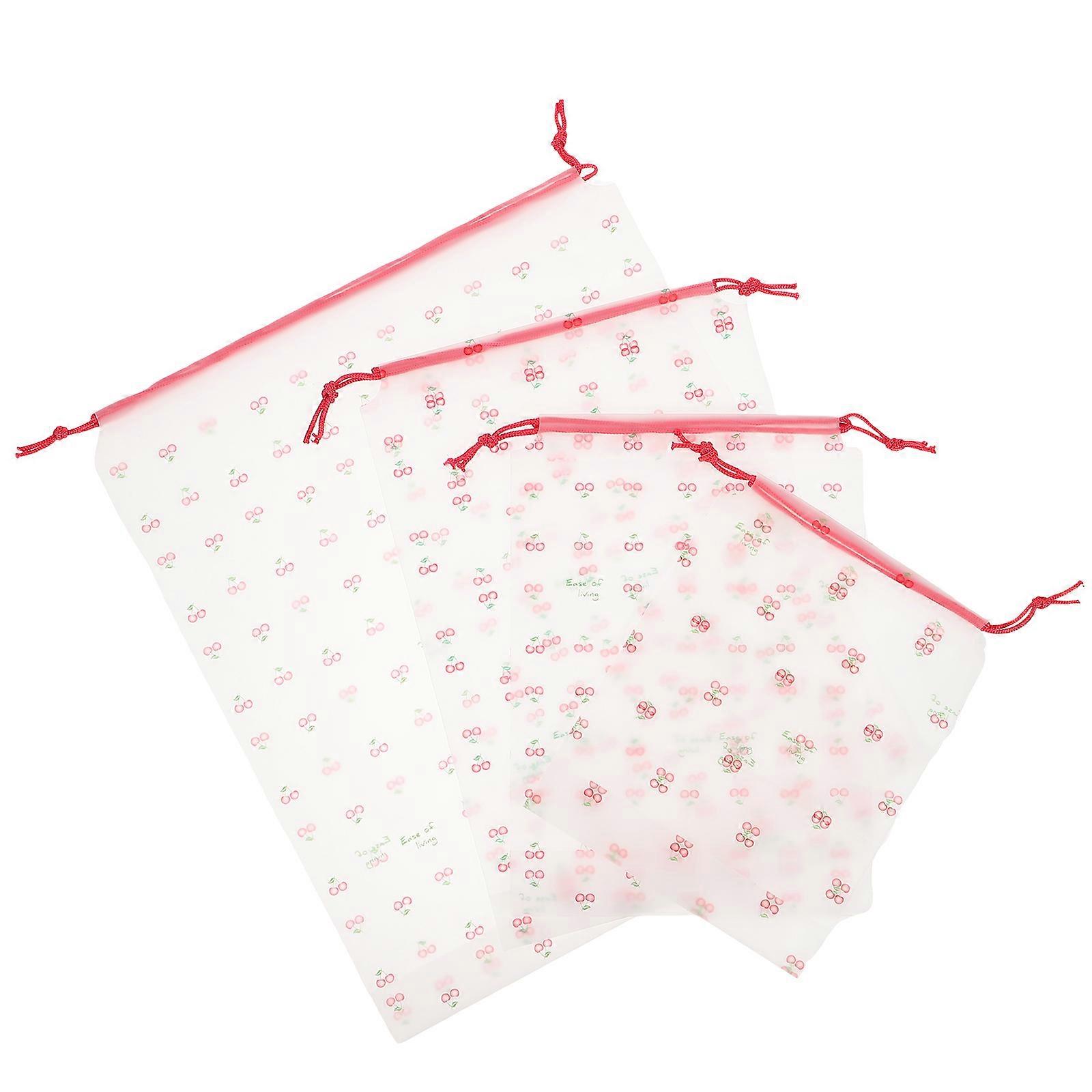 4pcs Large Drawstring Laundry Bags Set, Washable Storage Pouches for Clothes, Socks, Shoes, PE Material, Multi Functional Organizer for Home and
