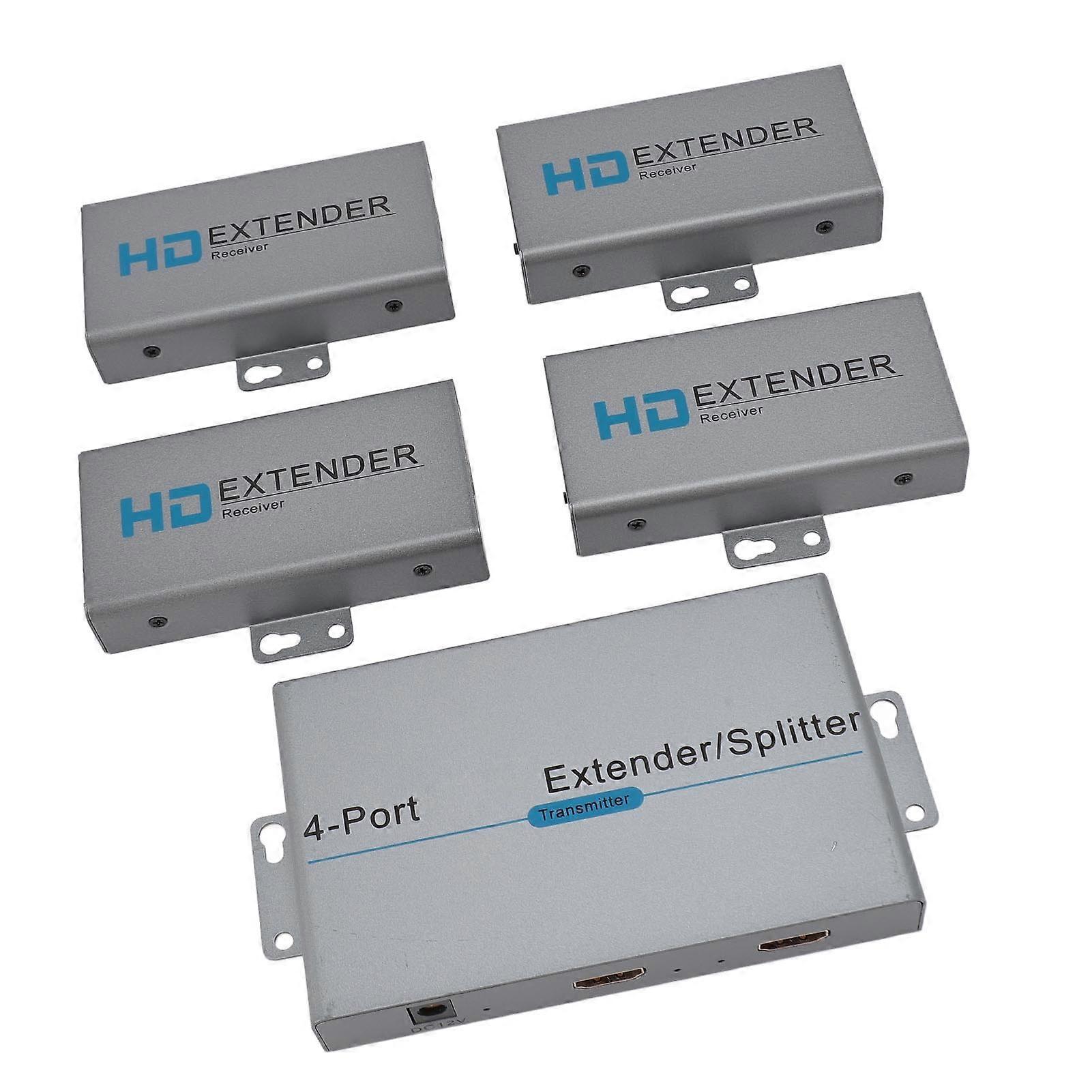 HD 1x4 HDMI Extender Splitter 1080P60 164ft Over CAT5e/6 Cable