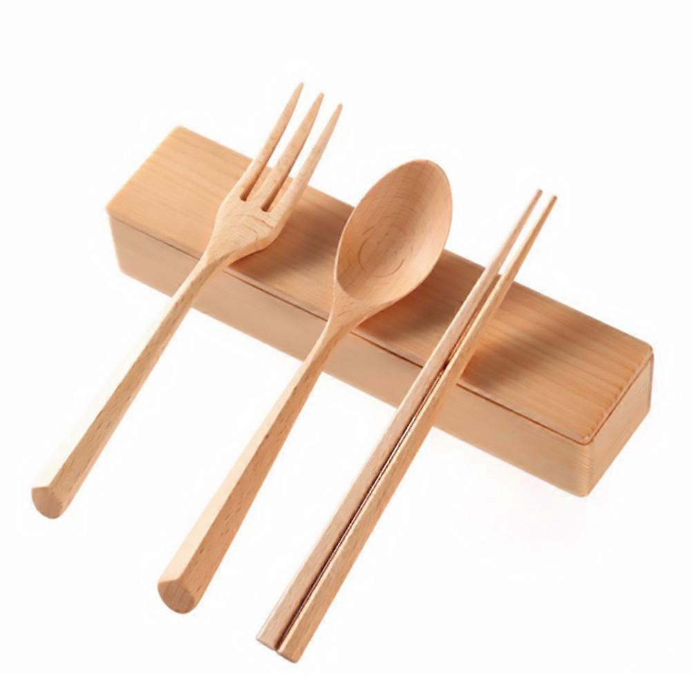 Chopstick Set With Rest Outdoor Camping Cutltery Wood Material 21x5cm 1Set