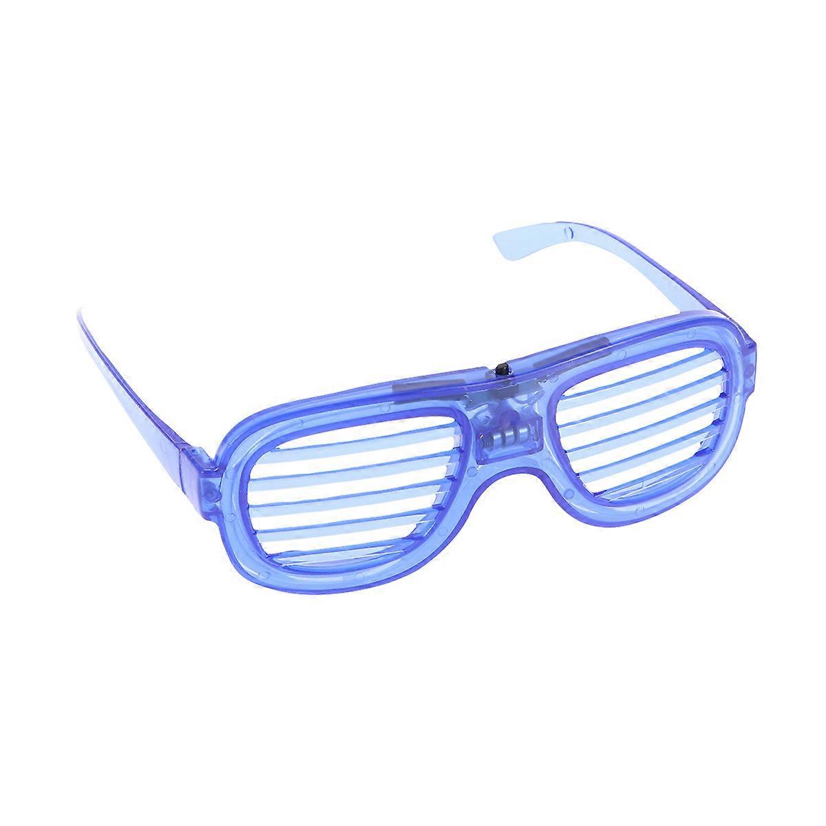 Square Flashing Shutter Glasses Led Blinds Glasses Glowing Glasses For Party Blue 3Pcs