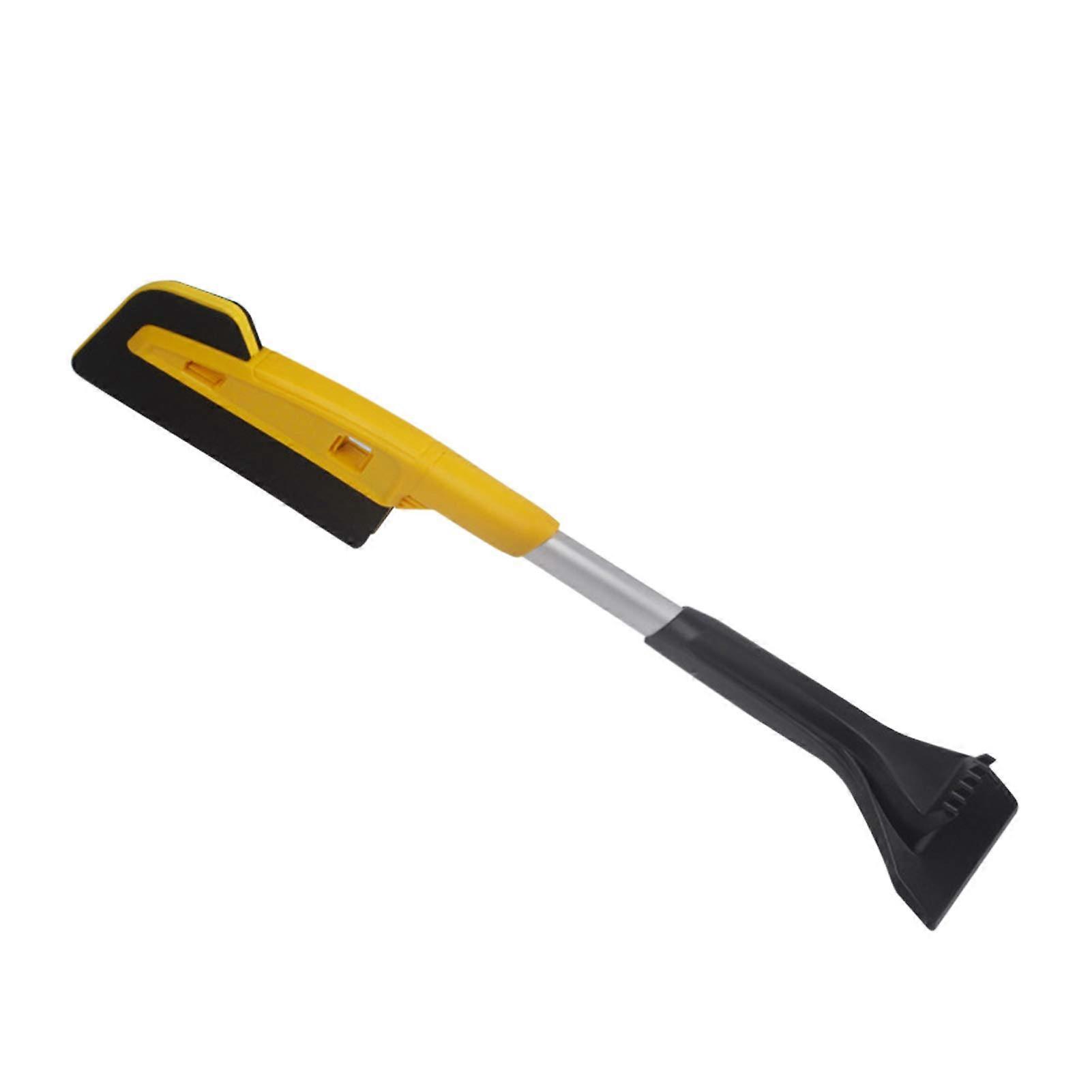 2-in-1 Ice Scraper and Snow Brush with Soft Bristles for Car and Truck Windshields, Removable Frost Remover for Ice Removal