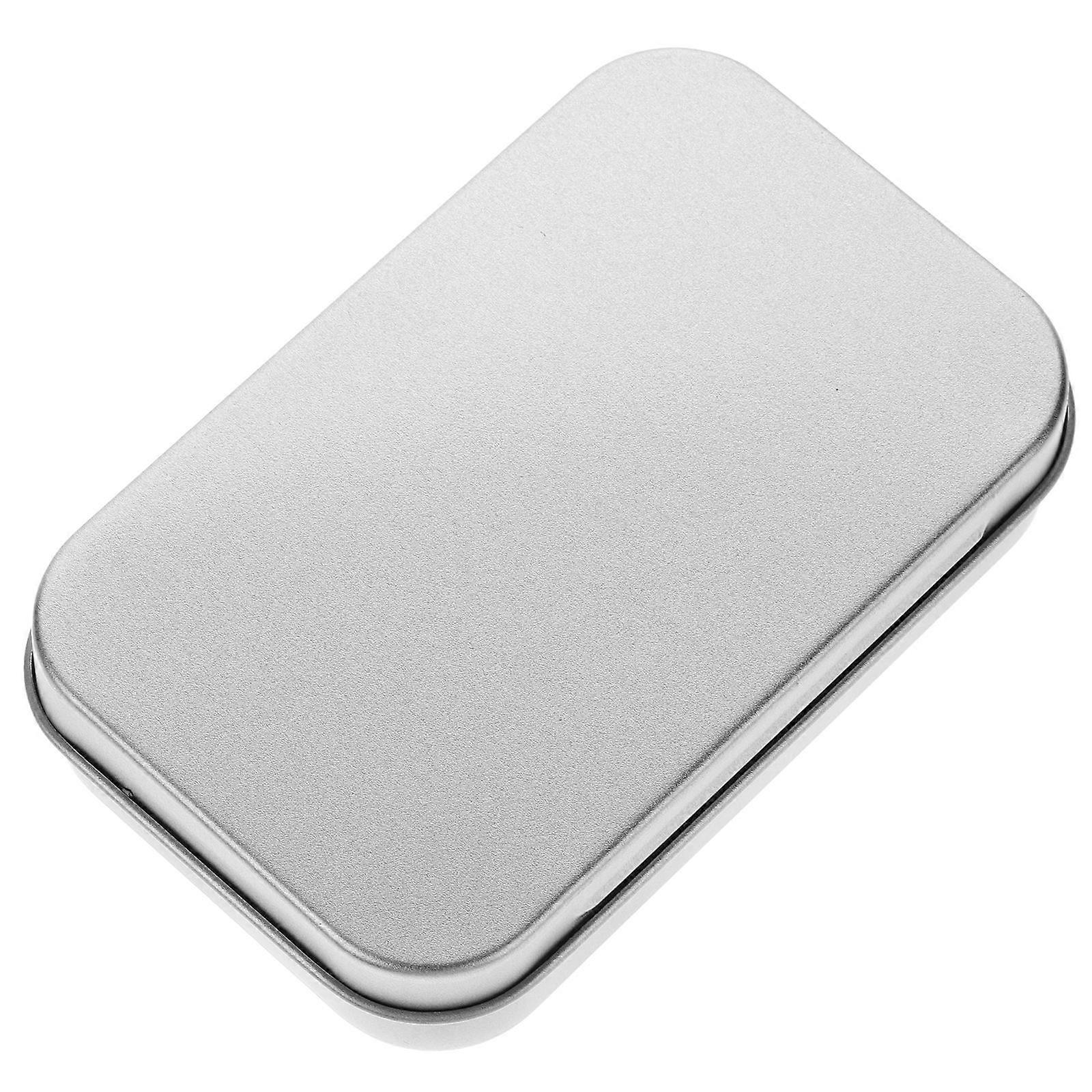 Sturdy Metal Storage Container with Hinged Lid – Portable Tin Box for Organizing Small Items at Home or Office