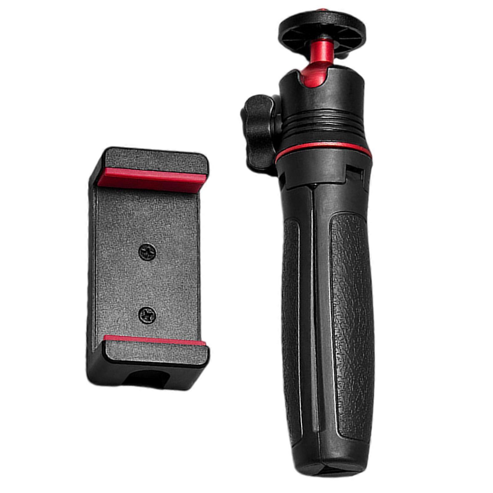 Handheld Telescopic Tripod with Smartphone Clamp Feature Stable Base for Indoor Outdoor Video Recording Black Multicolor