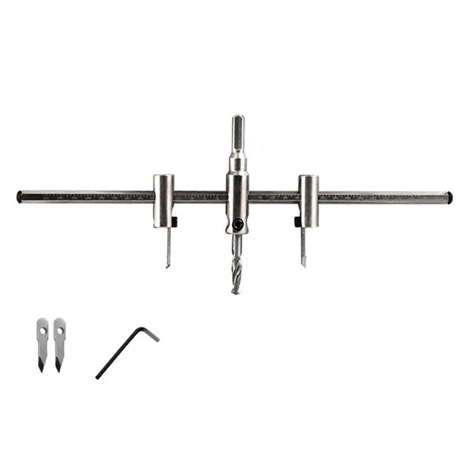 High Performances Adjustable Plasterboard Cutter Tool Quick Set Design & Comfortable Grip Suitable for 30 to 300mm Holes  silver