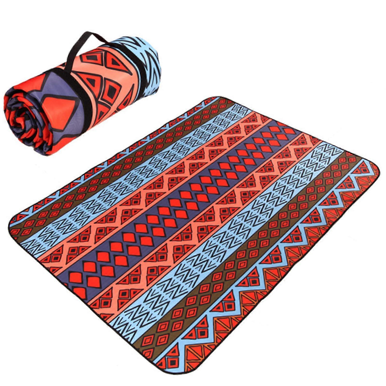 Picnic Blanket Waterproof Insulated Large 150x150cm Portable Beach Camping Blanket Sand-Free with Carry Handle 3 Layers Thickened