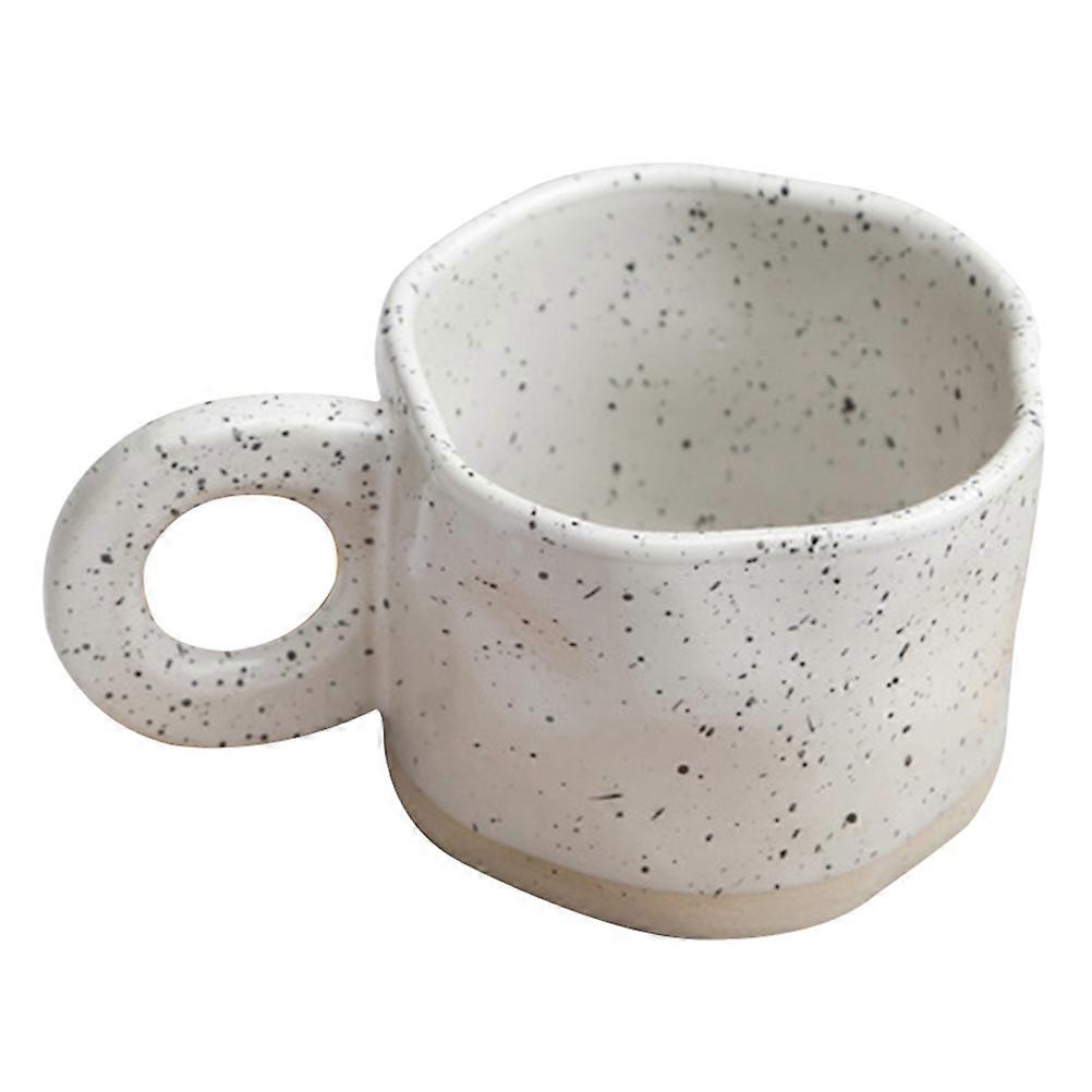 Water Cup Ceramic Drinking Mug Daily Use Round Handle Simple Stylish Appearance Heat Retention 1Pack