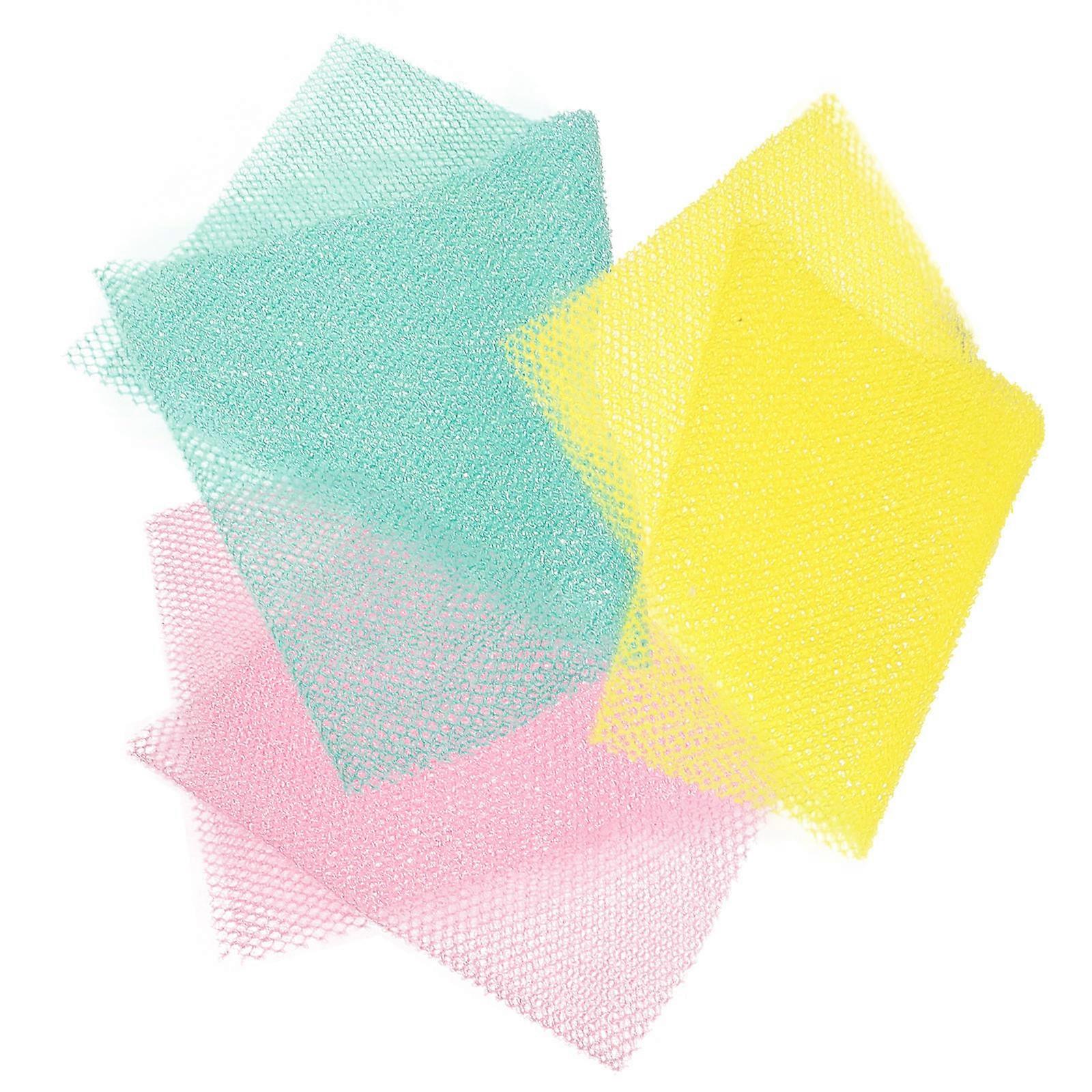 African Exfoliating Net Bath Sponge for Cleansing and Scrubbing with Assorted Colors 3 Pieces