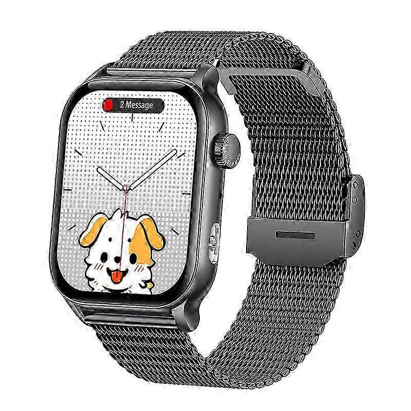 KR86 Smartwatch Bluetooth Calling AI Voice Assistant Noon Rest Night Sleep Monitoring(Black)