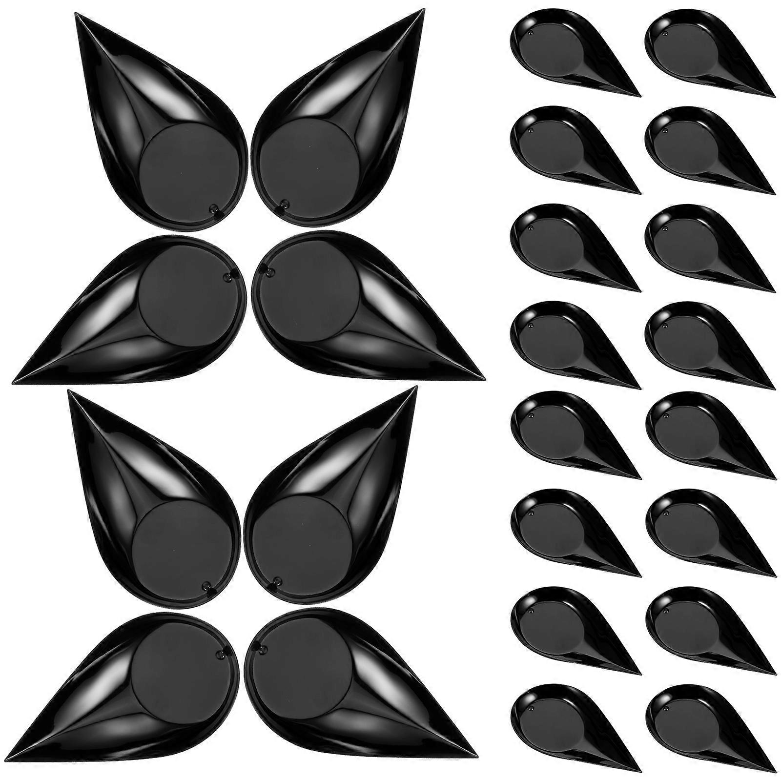 Tasting Spoon 100Pcs Black Creative Water Drop Design for Party