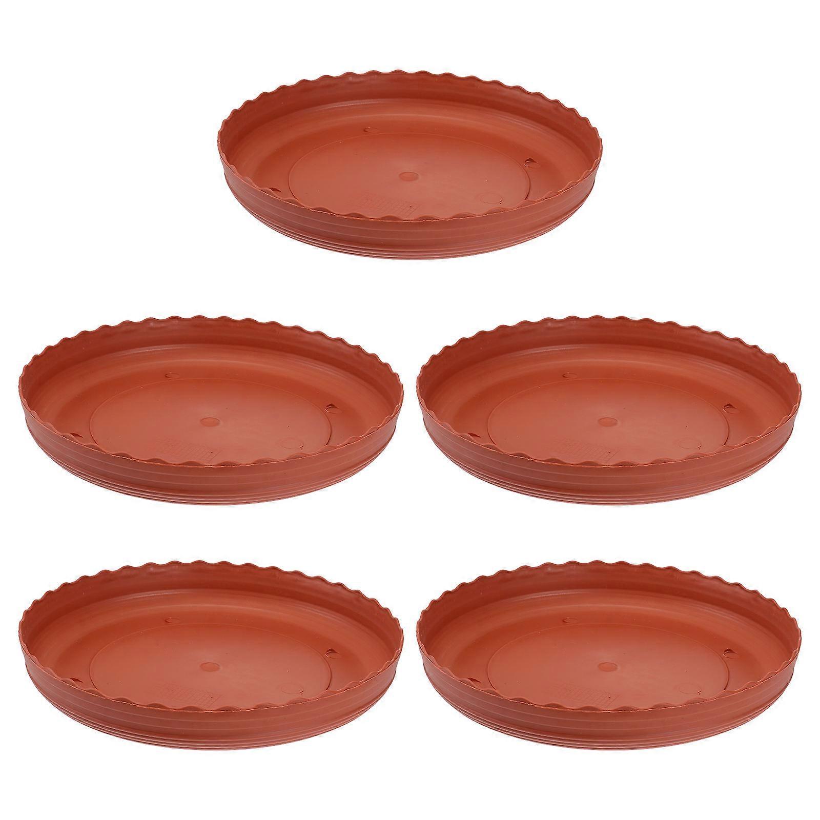 Sturdy Resin Plant Pot Tray for Succulent Flower Pots with Drip Protection and Flat Bottom 2 or 3 Gallons Chocolate Color