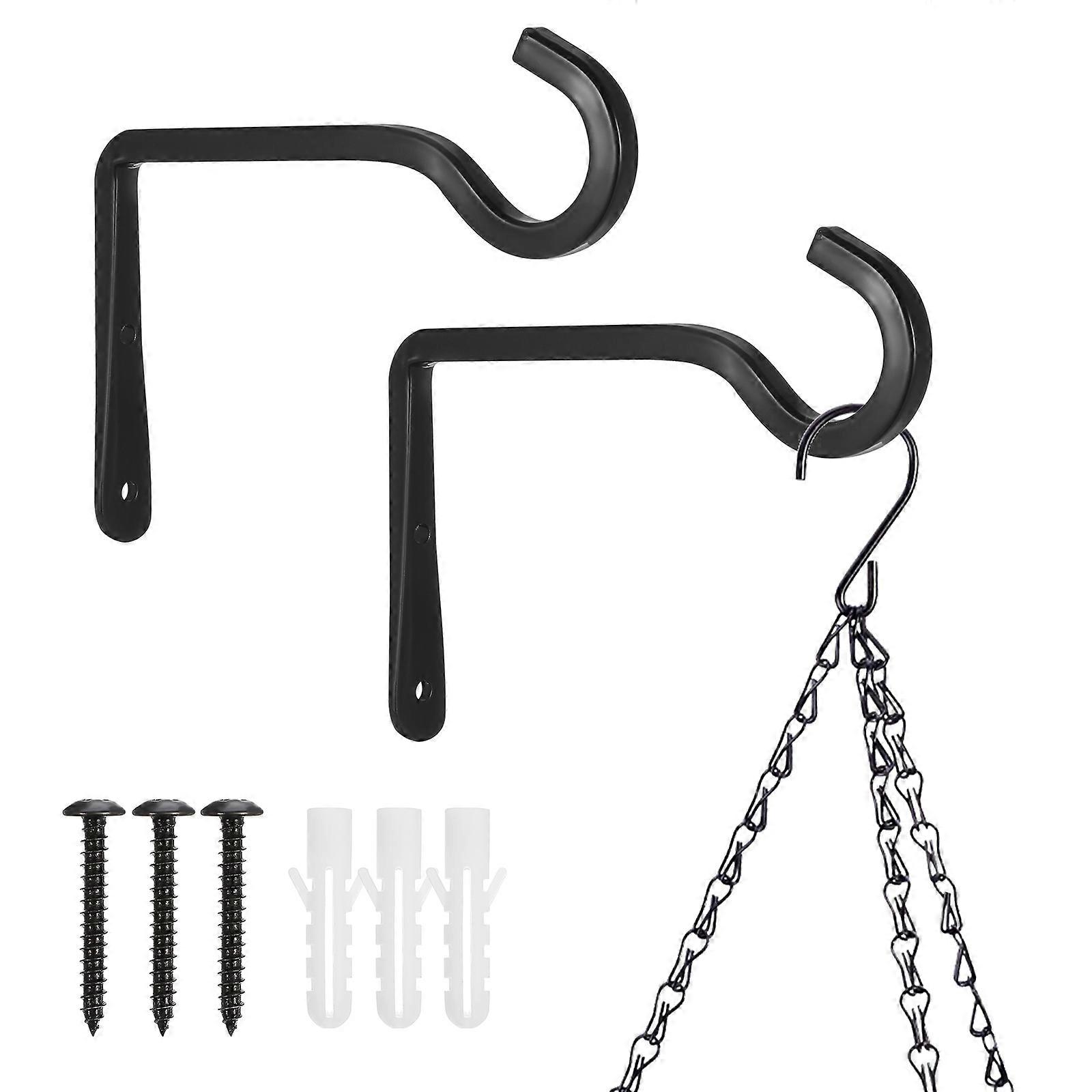 Hanging Planter Brackets Iron For Clothes Bags Towels Wide Functionality Use 2Pcs