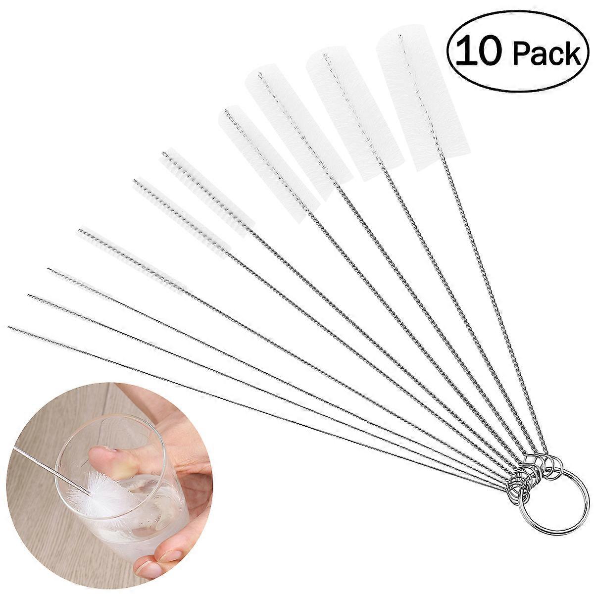 Nylon Tube Cleaning Brush for Durable Use with Steel Handles and Silver Color 10 Pieces Various Sizes