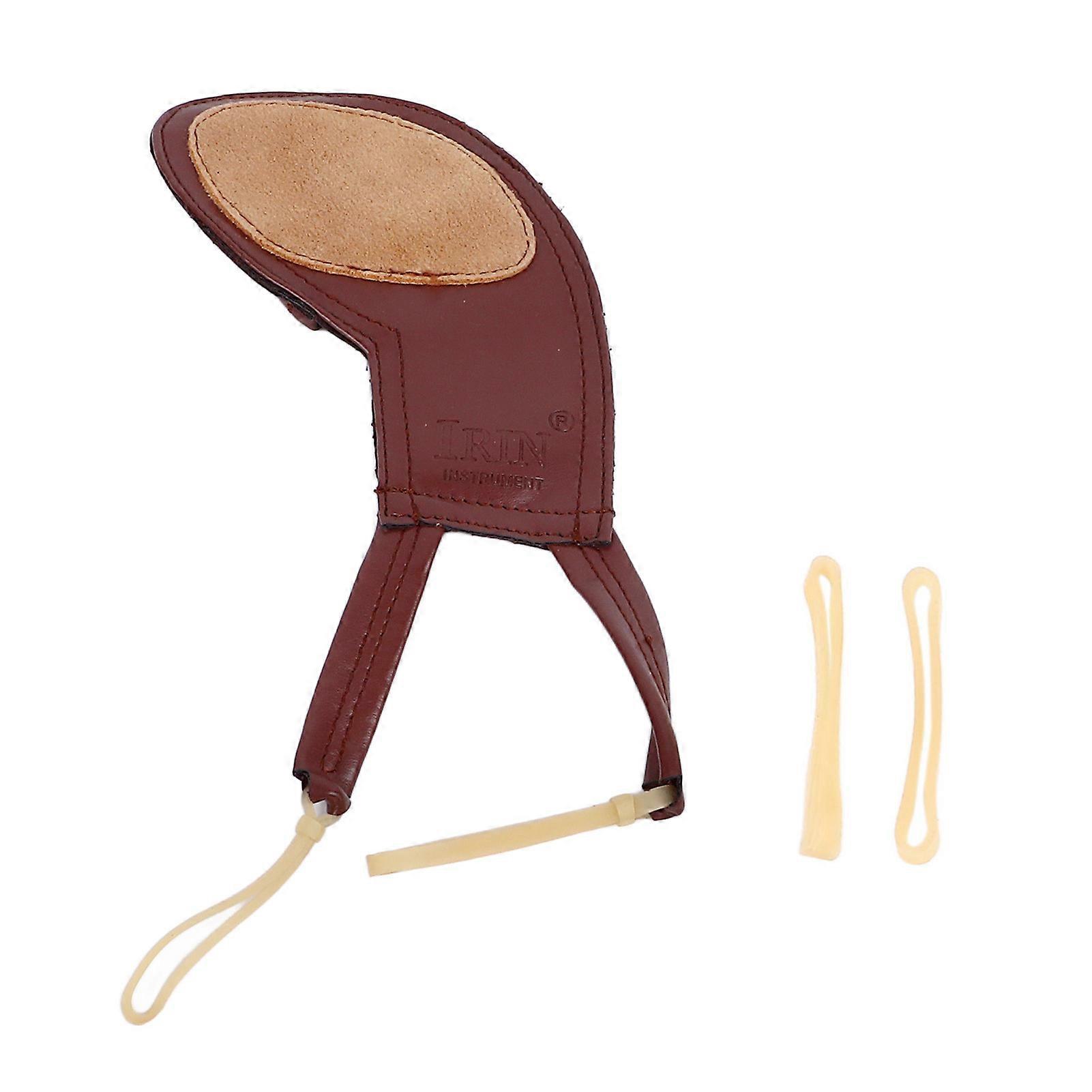 Violin Shoulder Rest Pad Handmade Soft Sheepskin Violin Chin Rest Cover for Practice Brown 1/2 1/4