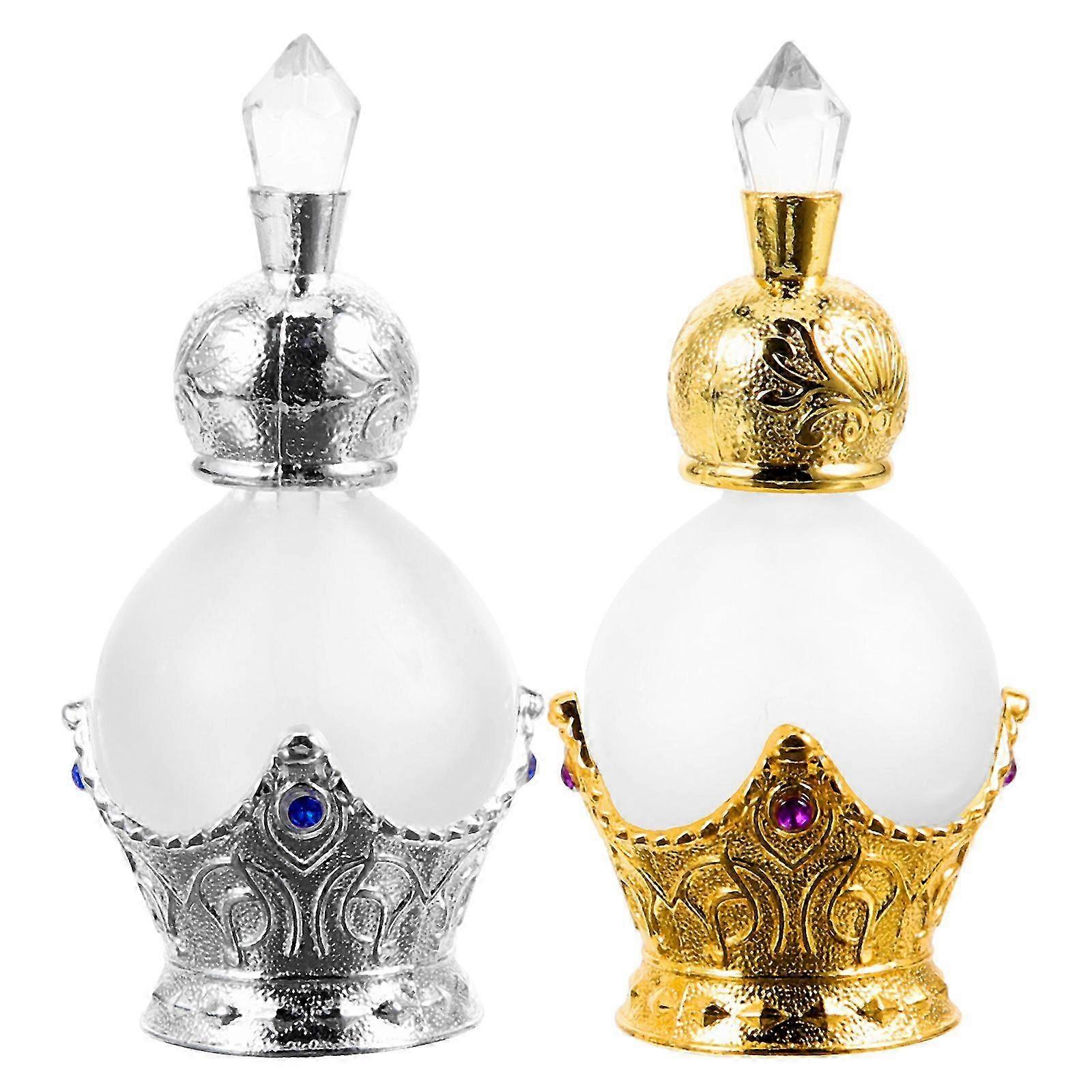 travel perfume holder small classic shape 8.6x4.1cm silver 2pcs