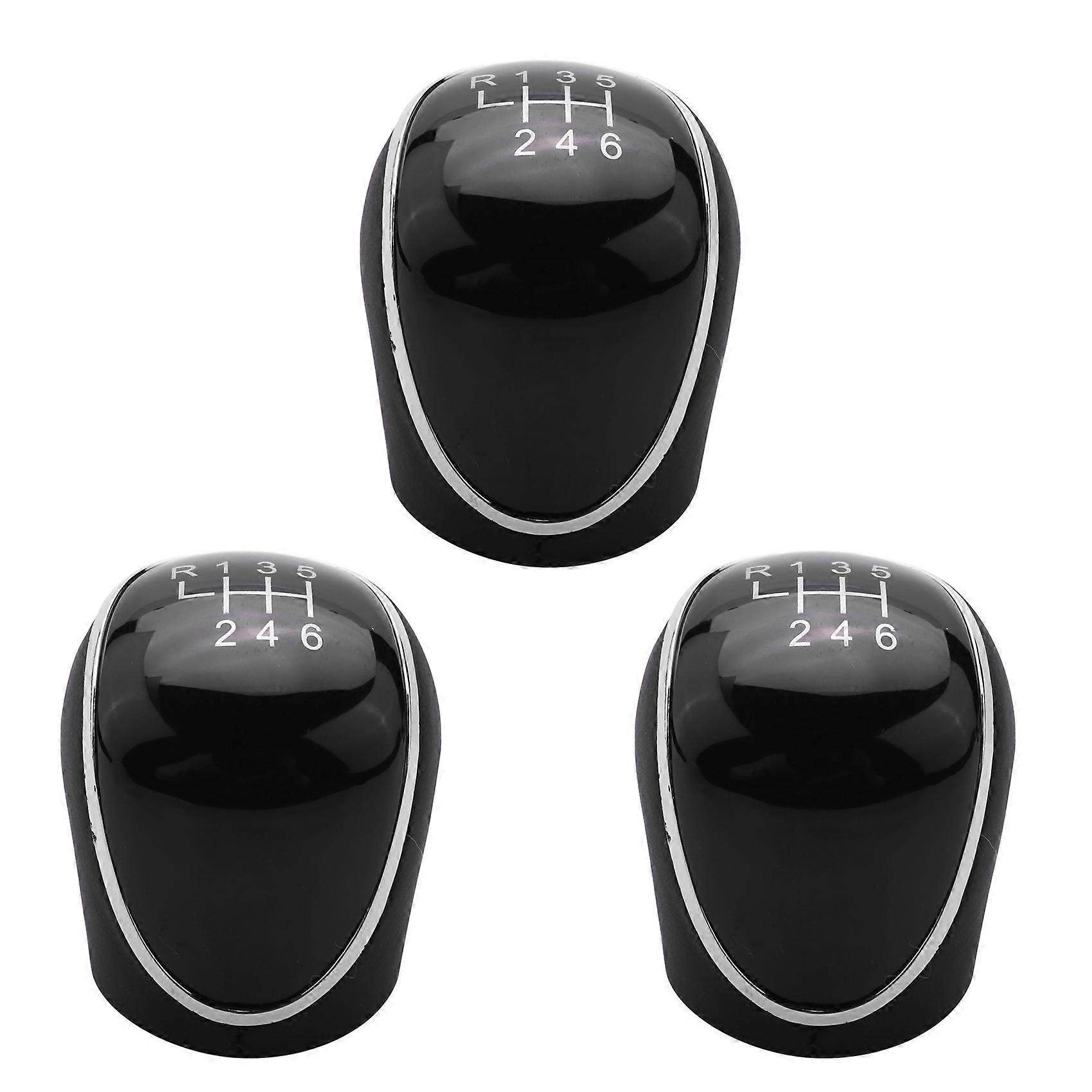 3X 6 Speed Car PU Leather Gear Shift Knob Shift Lever for Mondeo IV C-MAX Transit Focus MK3 MK4