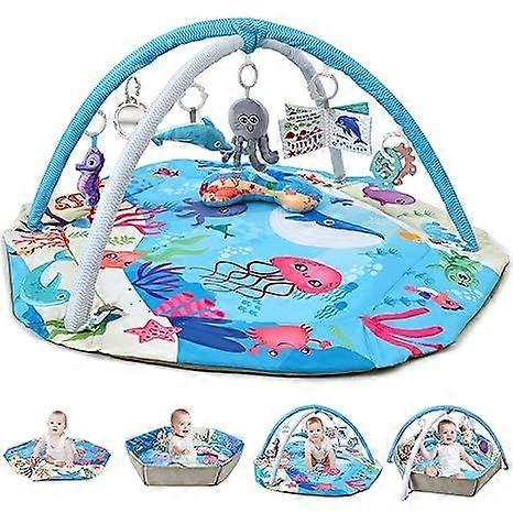 Baby Gym Play Mat, Washable Ball Pit, Infant Play Mat with Detachable Toys for Sensory Exploration and Motor Skill Development