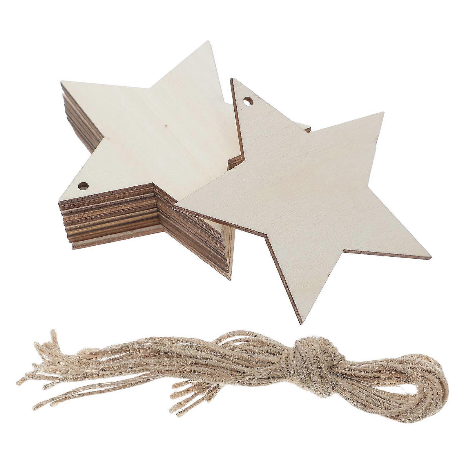 Wall Decoration 100 Pcs Creative Christmas Wooden Pendant Pentagram Decorative Item 8X8Cm Window Hanging Ornament